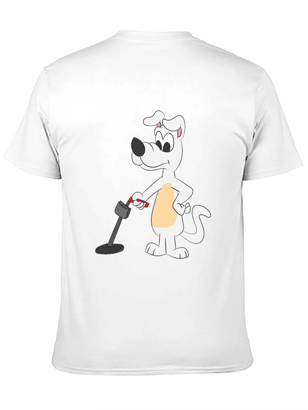Cartoon Dog Metal Detector Black T-Shirt