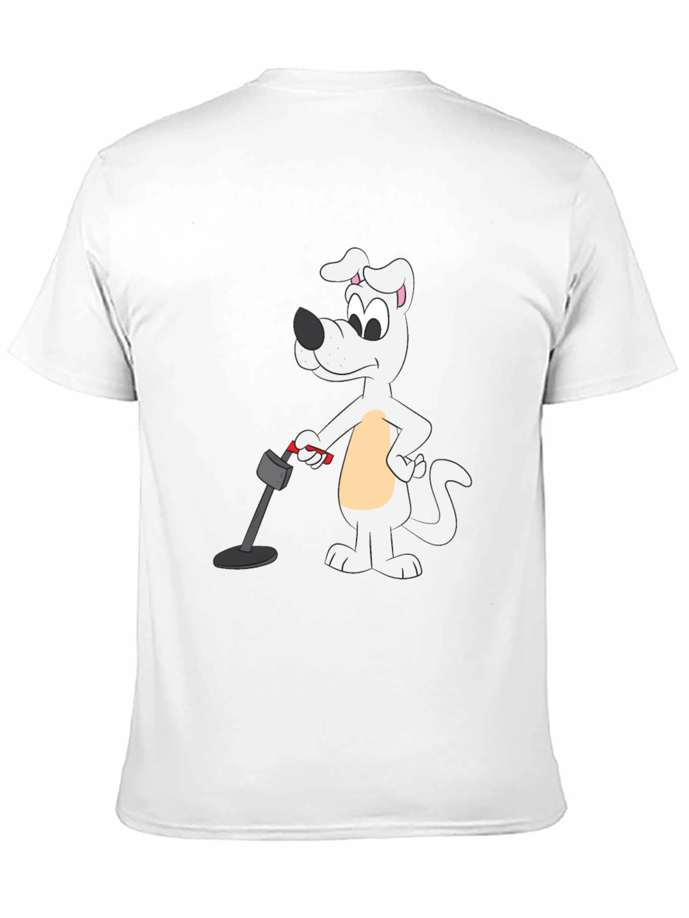 Cartoon Dog Metal Detector Black T-Shirt