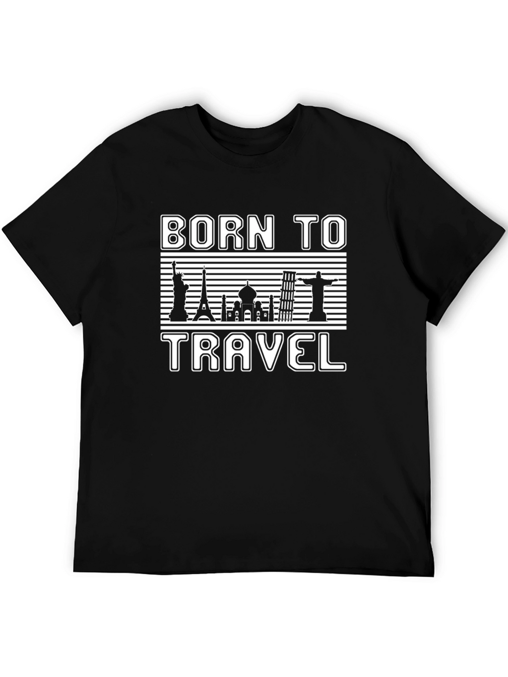 Born to Travel Black Graphic T-Shirt