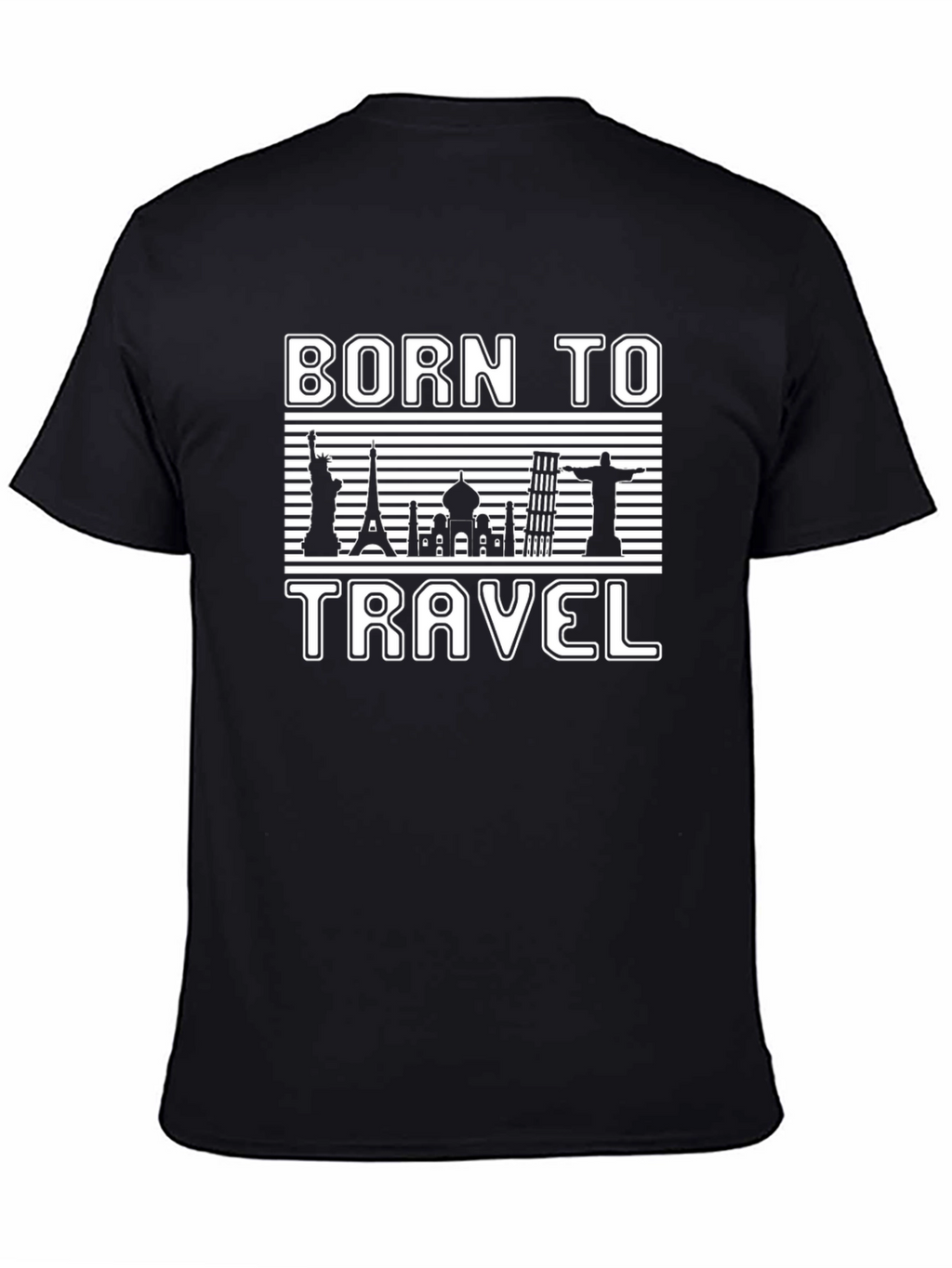 Born to Travel Black Graphic T-Shirt