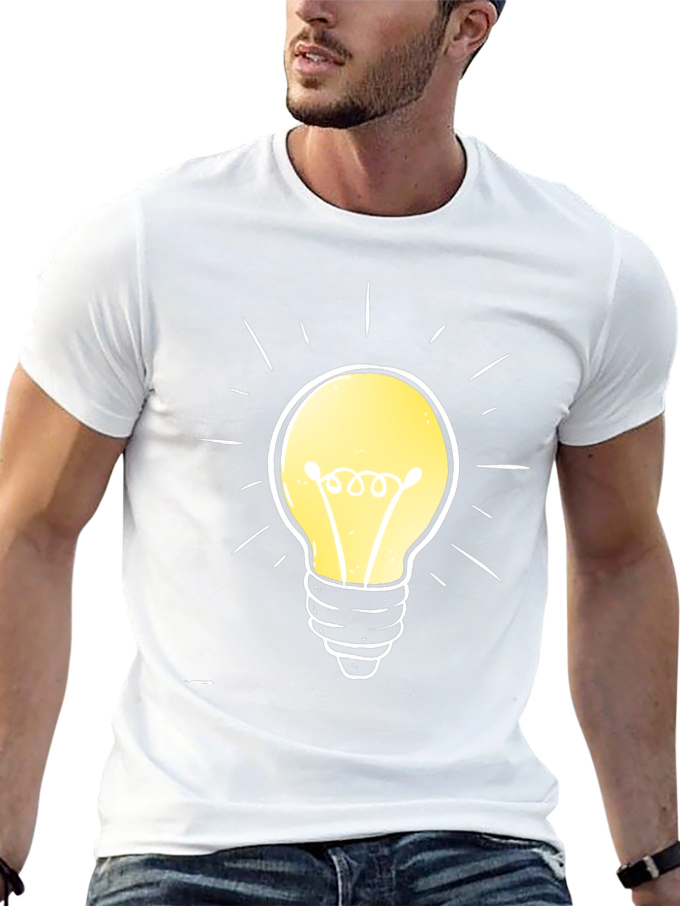 Bright Idea T-Shirt -  Cotton Crew Neck Tee