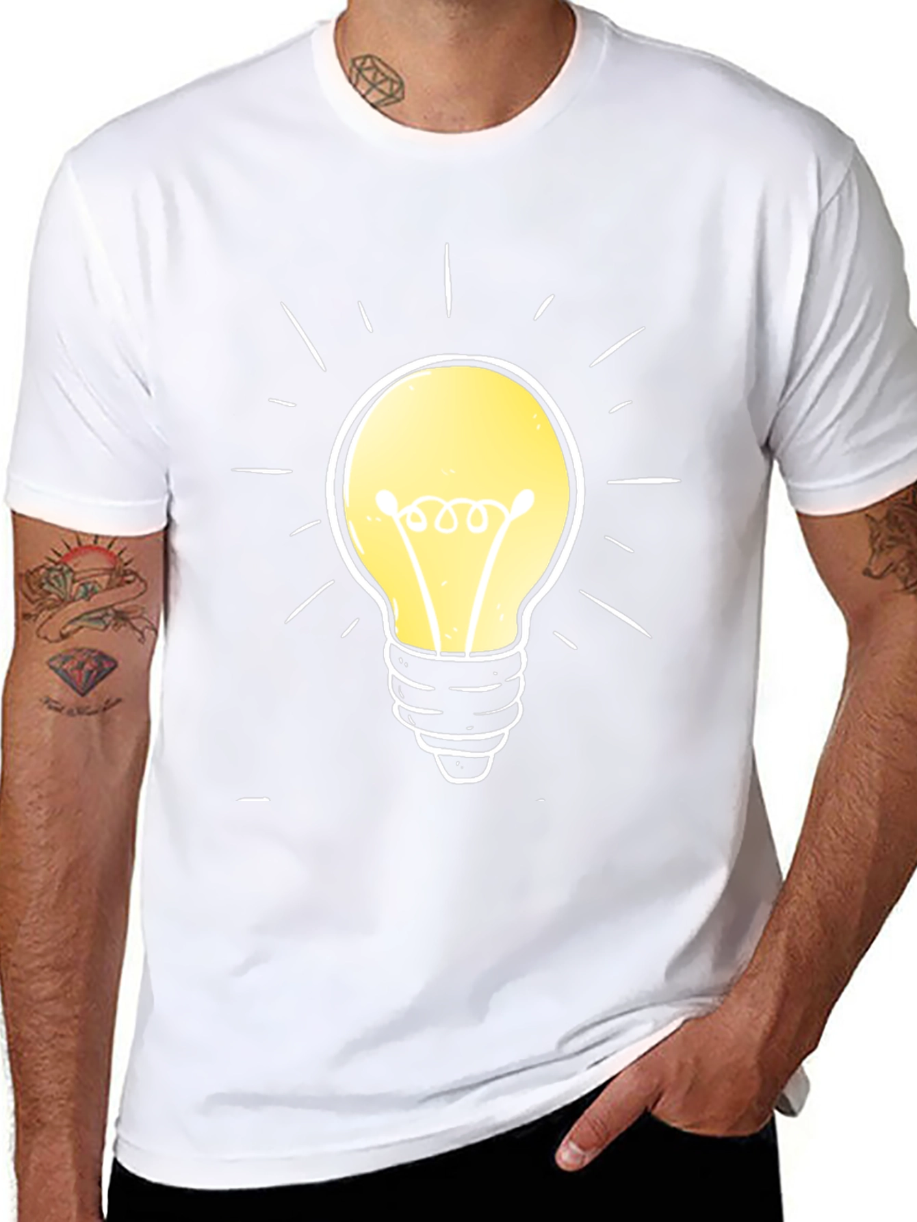 Bright Idea T-Shirt -  Cotton Crew Neck Tee