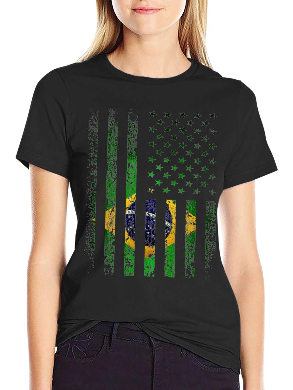 Brazil Flag T-Shirt - Distressed Graphic Tee