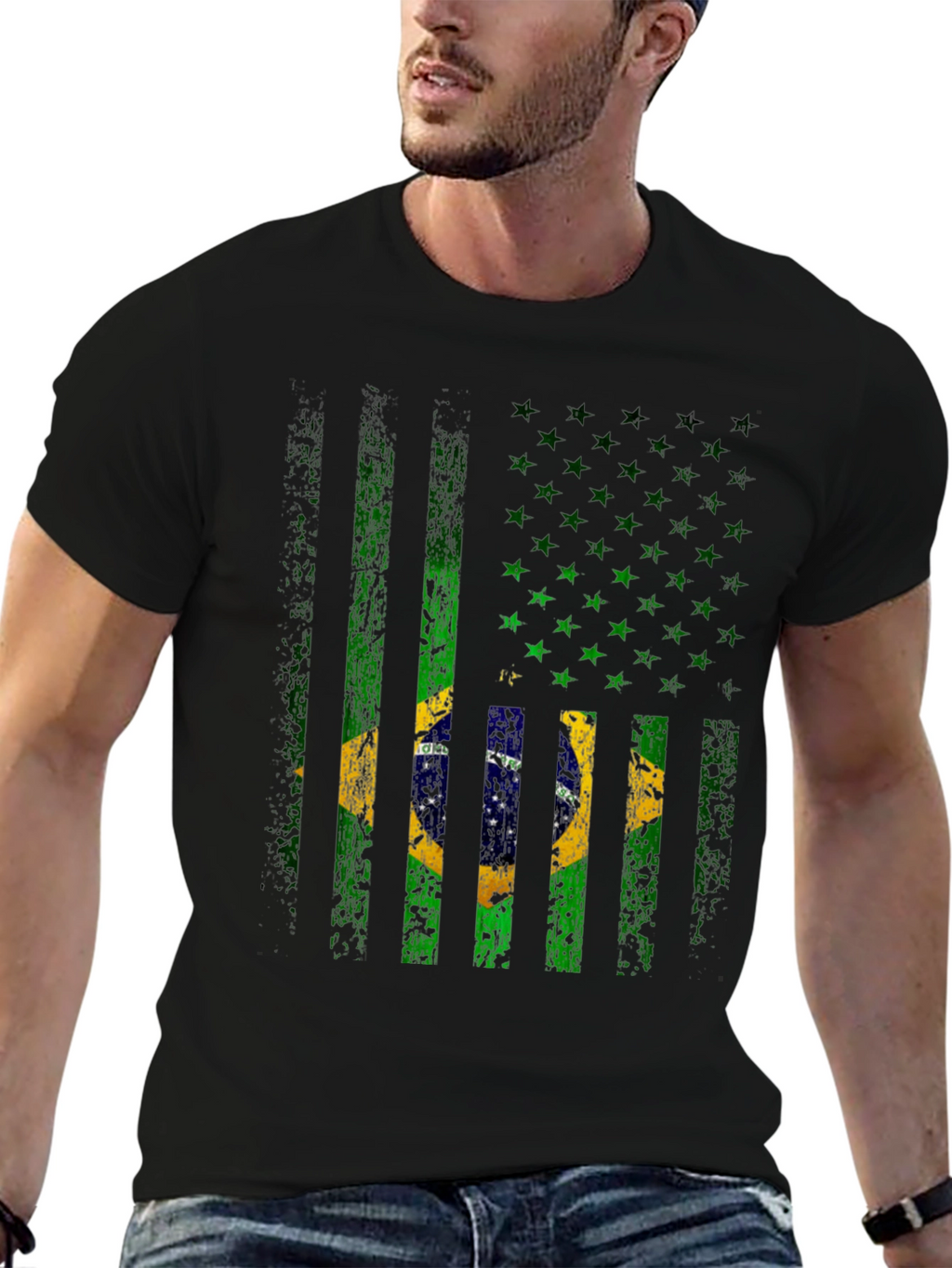 Brazil Flag T-Shirt - Distressed Graphic Tee