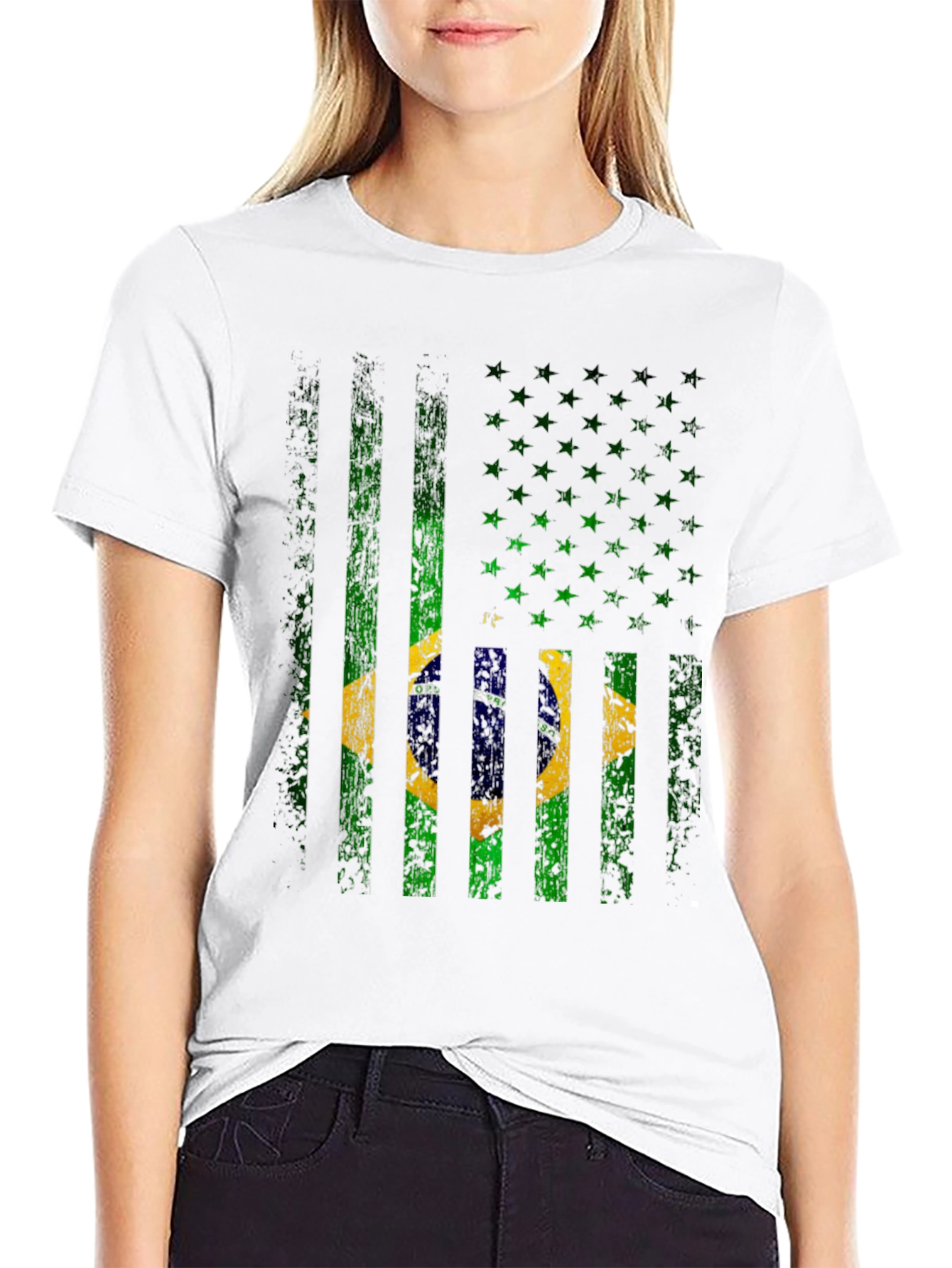 Brazil Flag T-Shirt - Distressed Graphic Tee