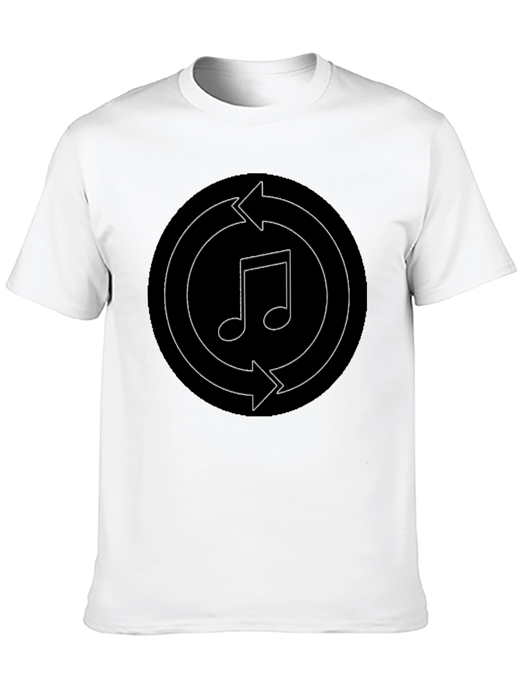 Music Note Recycle Graphic Black T-Shirt
