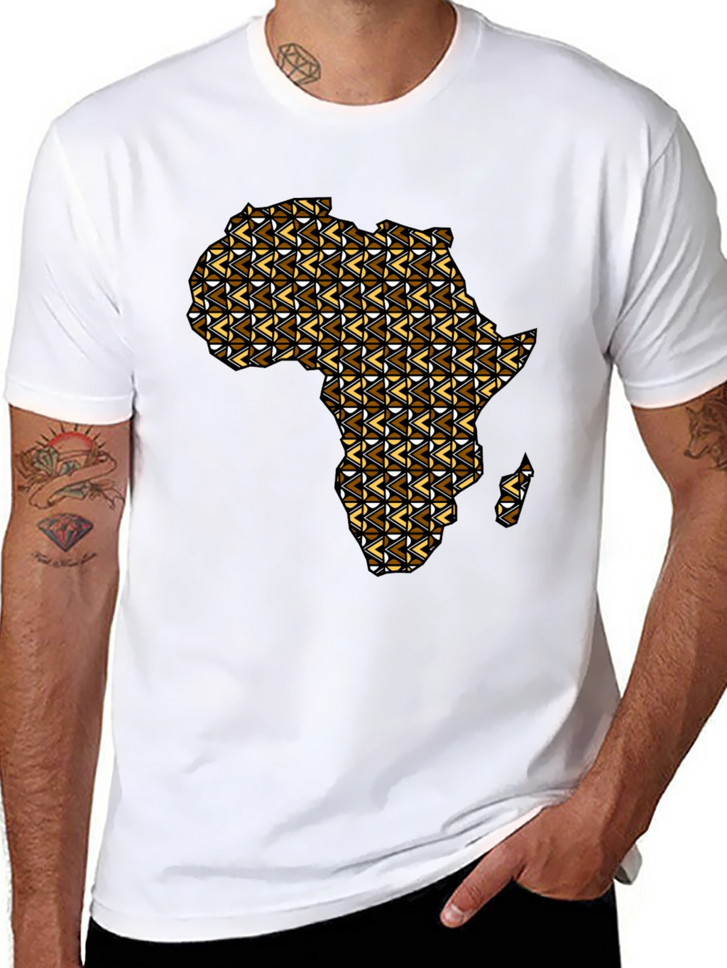 Africa Map Graphic Tee - Mens Black T-Shirt