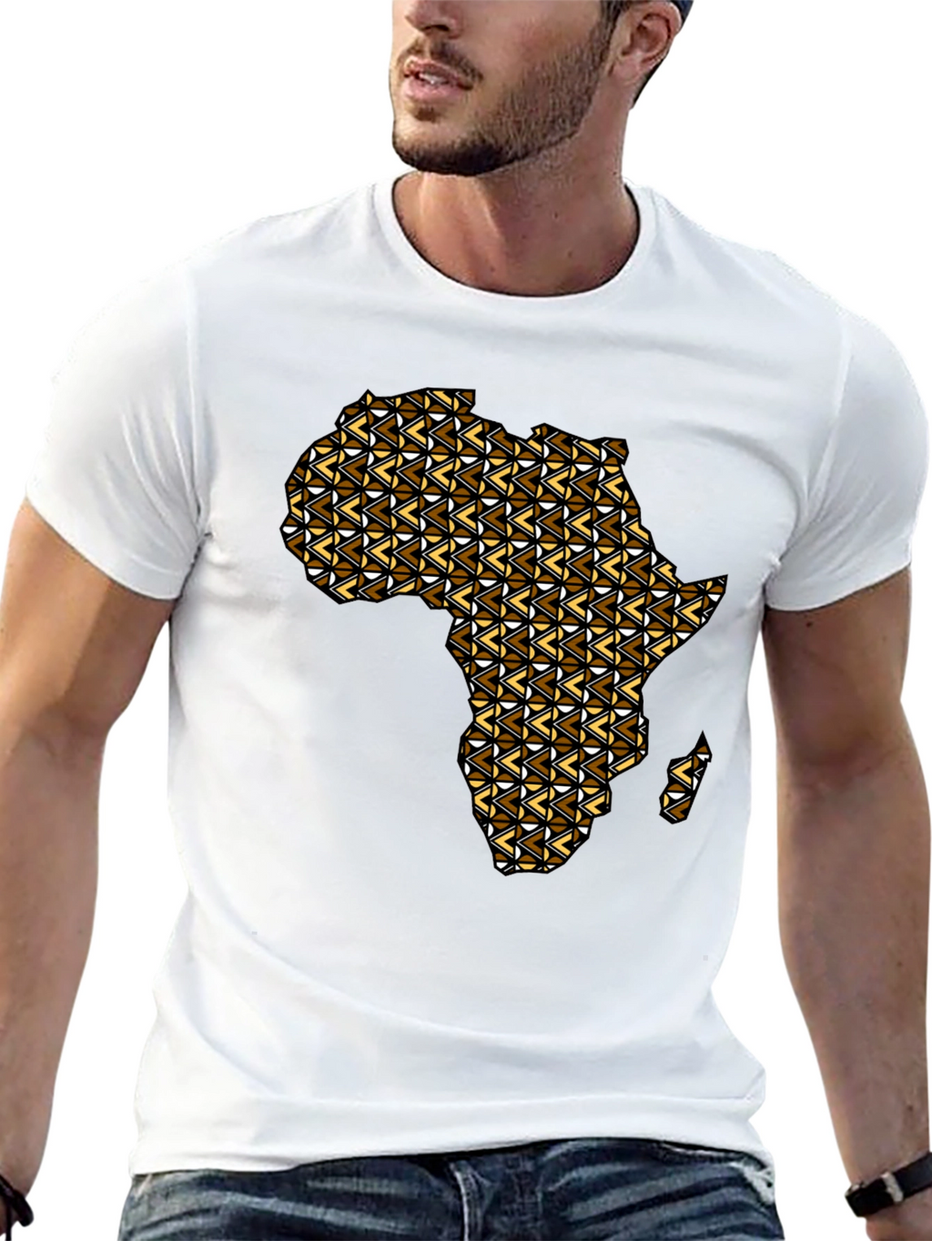 Africa Map Graphic Tee - Mens Black T-Shirt