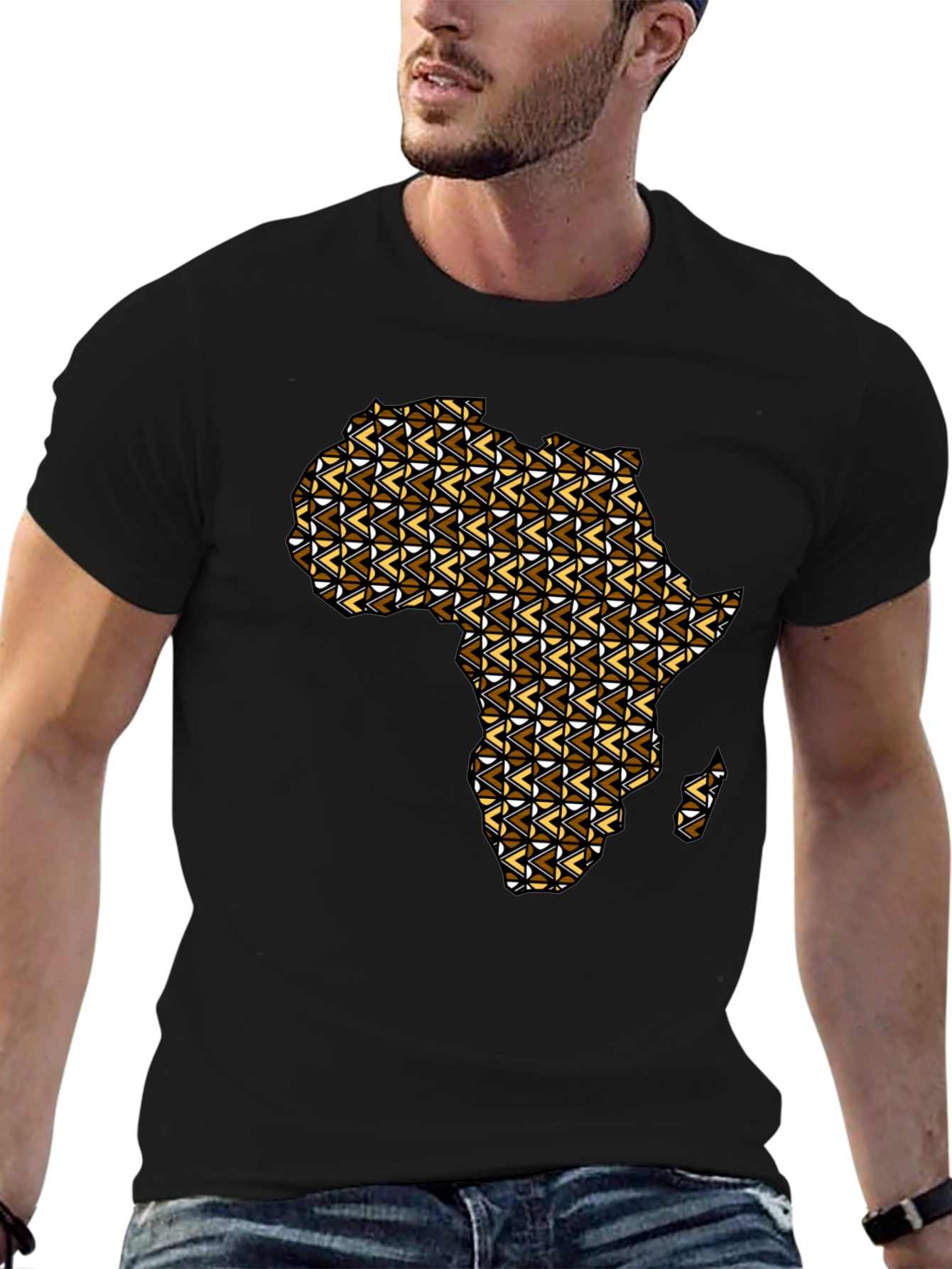 Africa Map Graphic Tee - Mens Black T-Shirt