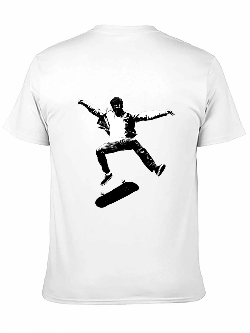 Skateboarding Graphic Tee - Black Cotton