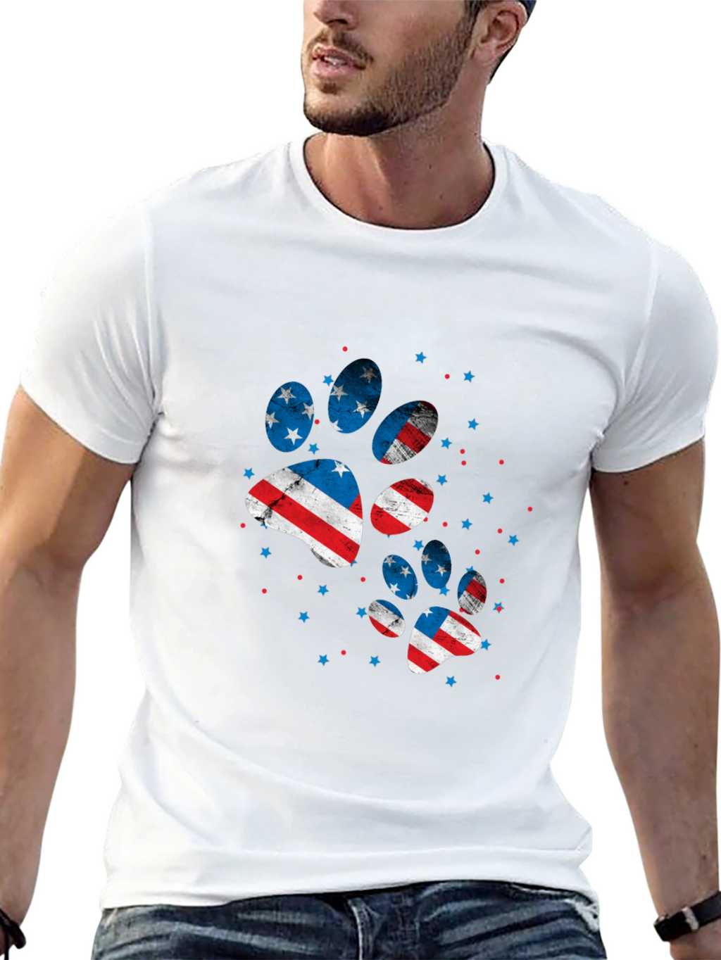 Patriotic Paw Print T-Shirt