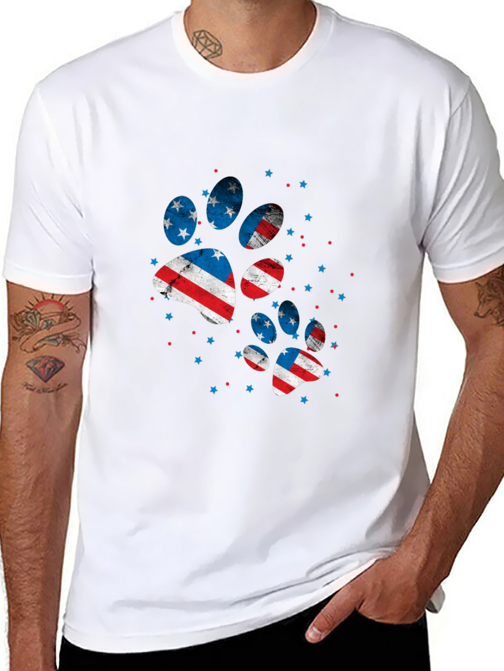 Patriotic Paw Print T-Shirt