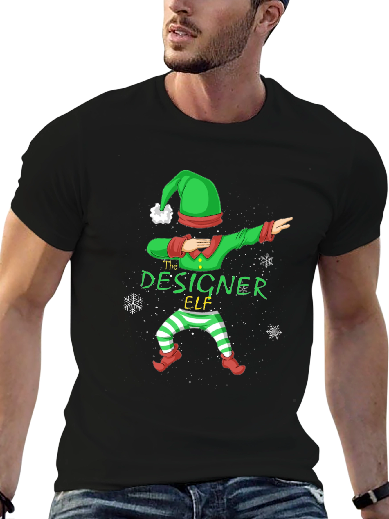 Designer Elf Dab T-Shirt - Christmas Holiday Tee