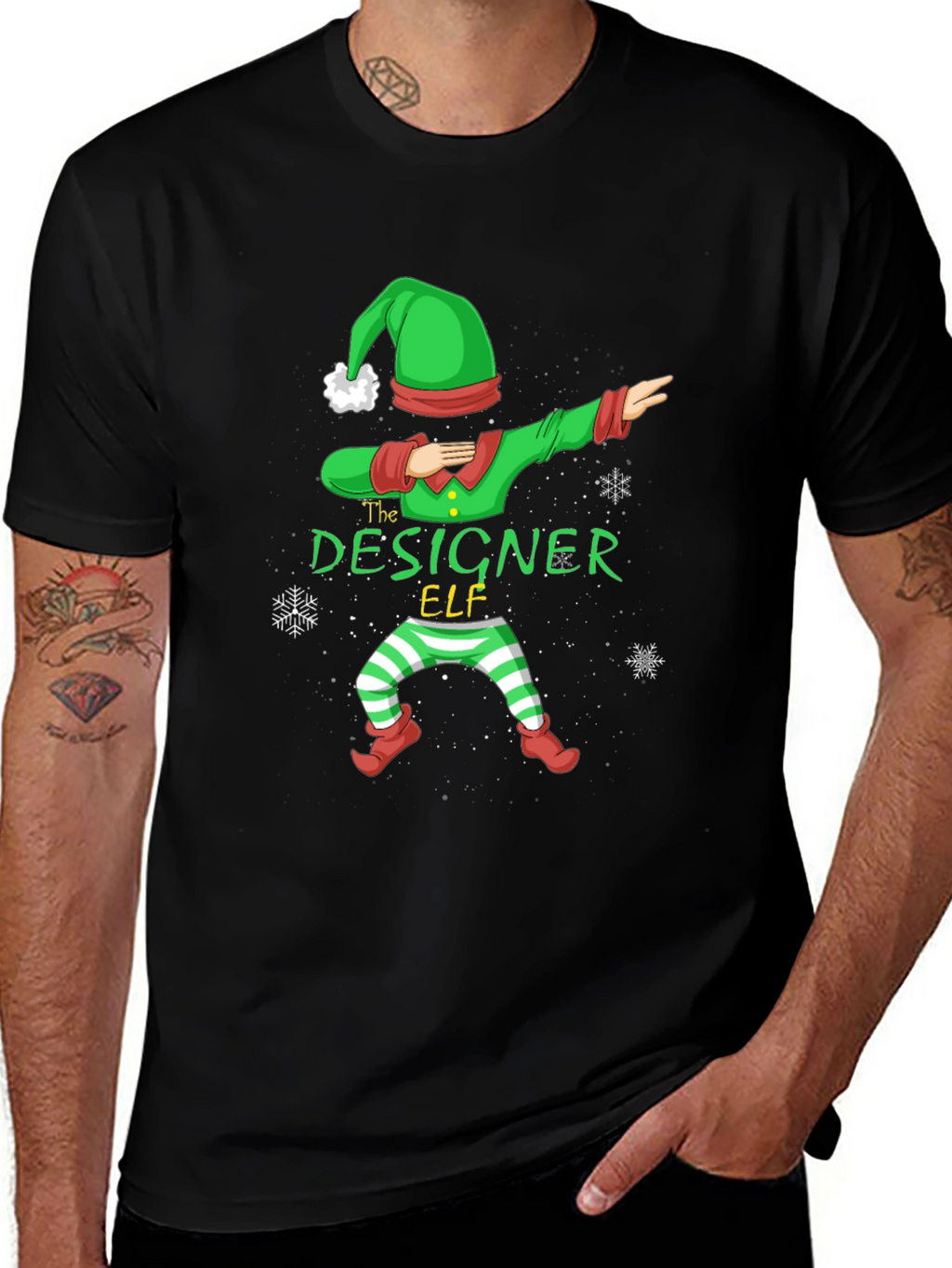 Designer Elf Dab T-Shirt - Christmas Holiday Tee