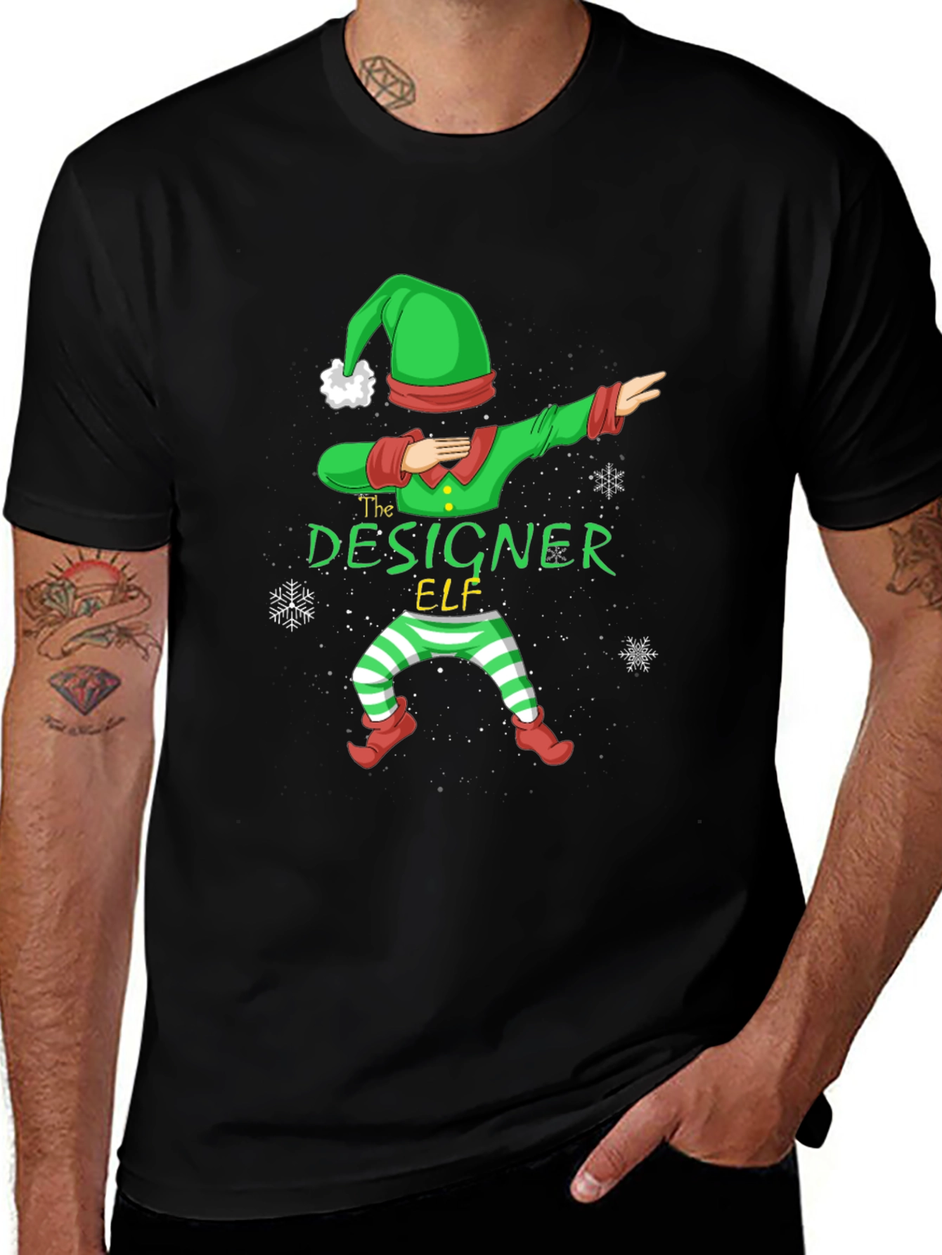 Designer Elf Dab T-Shirt - Christmas Holiday Tee