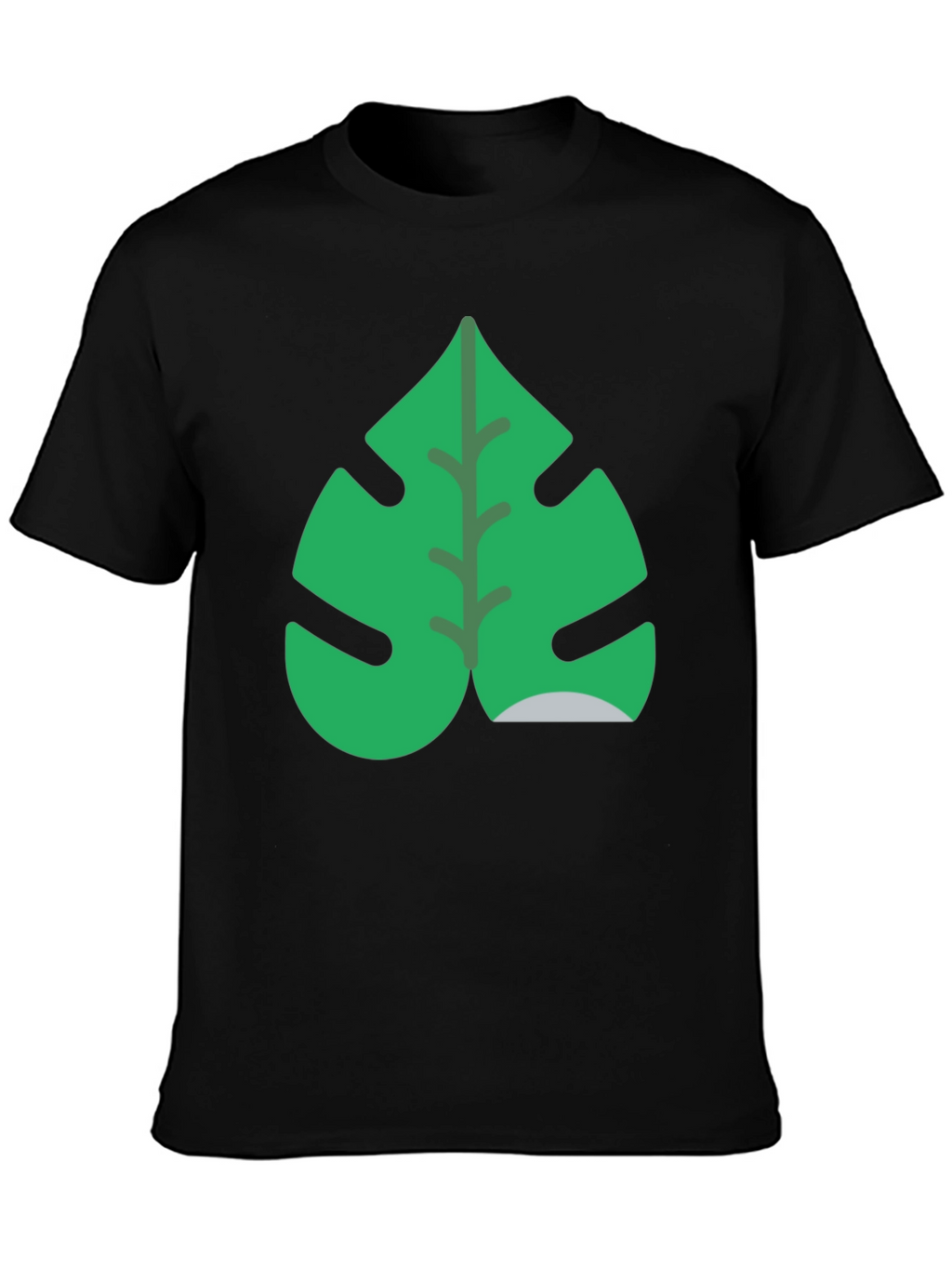 Tropical Monstera Leaf Black T-Shirt