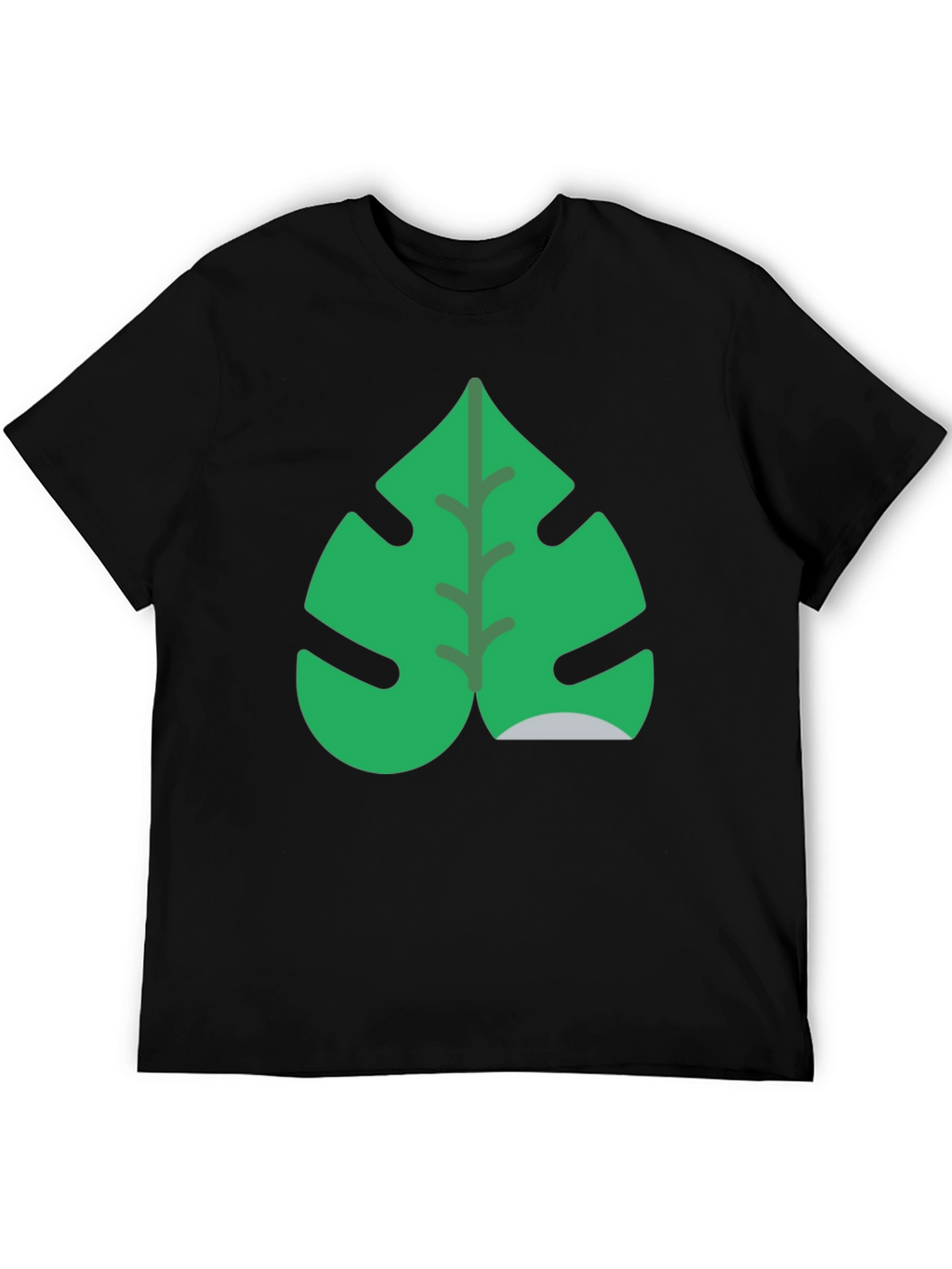 Tropical Monstera Leaf Black T-Shirt
