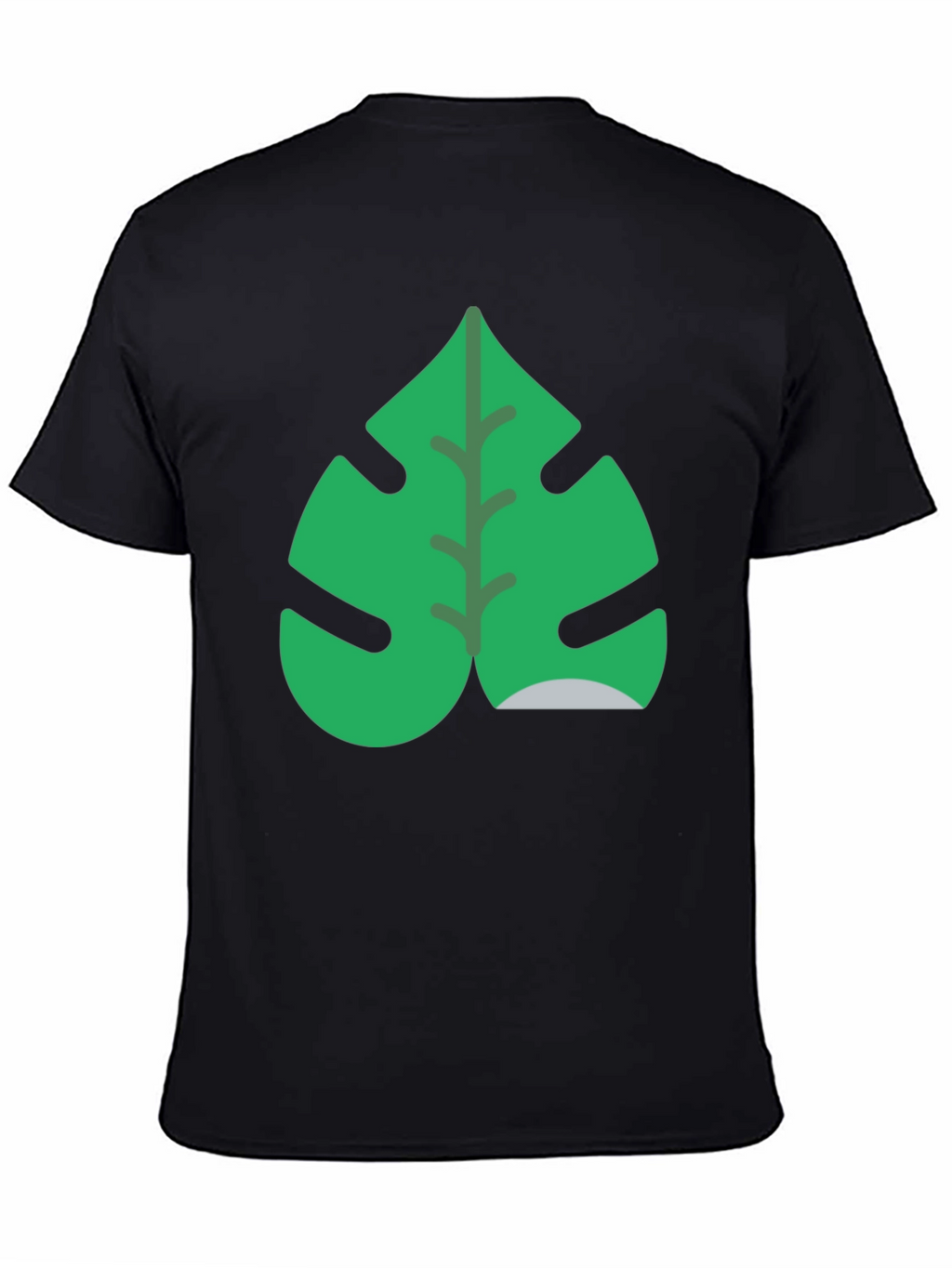 Tropical Monstera Leaf Black T-Shirt