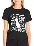 Just A Boy Who Loves Dogs Graphic Tee