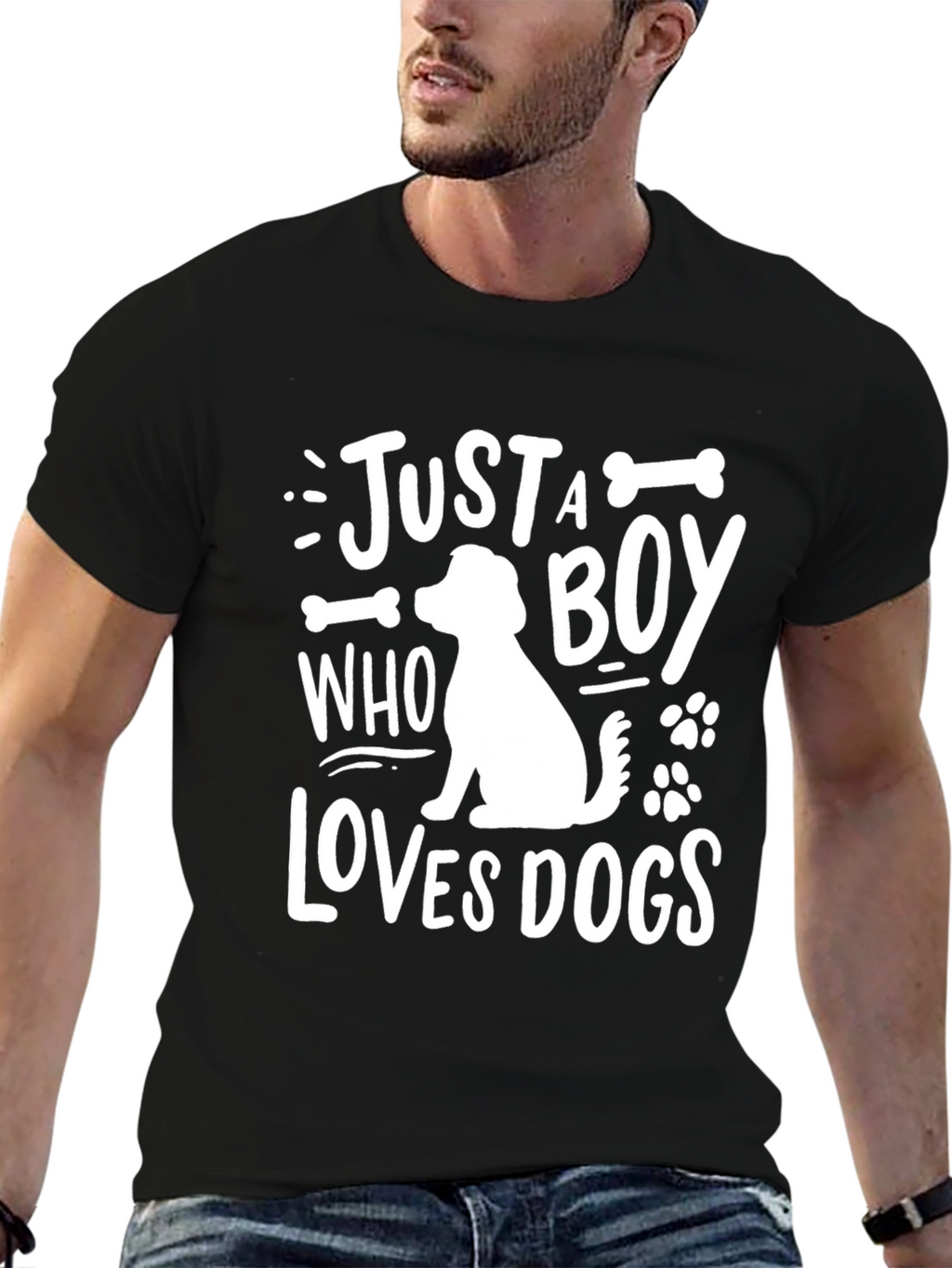 Just A Boy Who Loves Dogs Graphic Tee