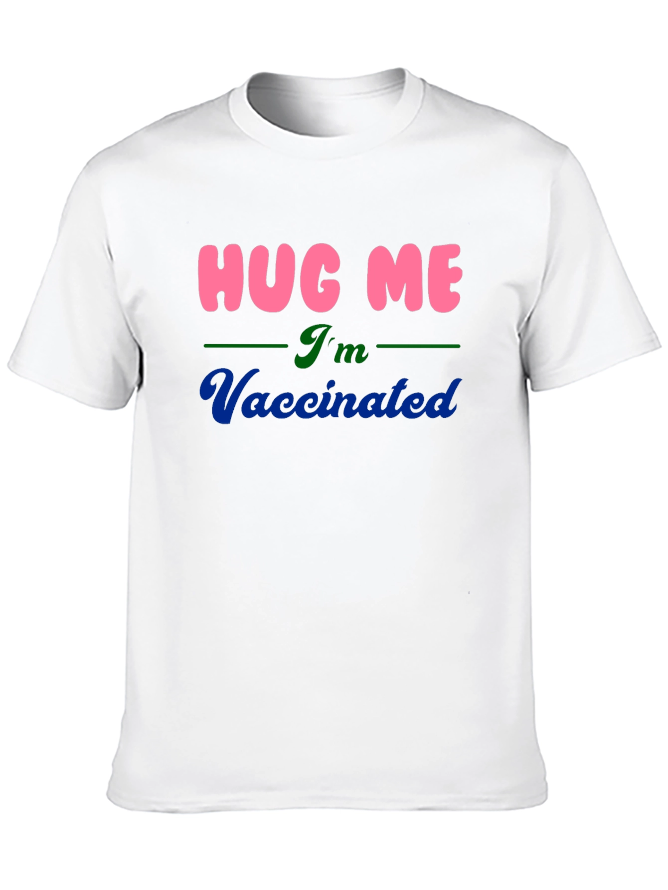 Hug Me Im Vaccinated Black Cotton T-Shirt