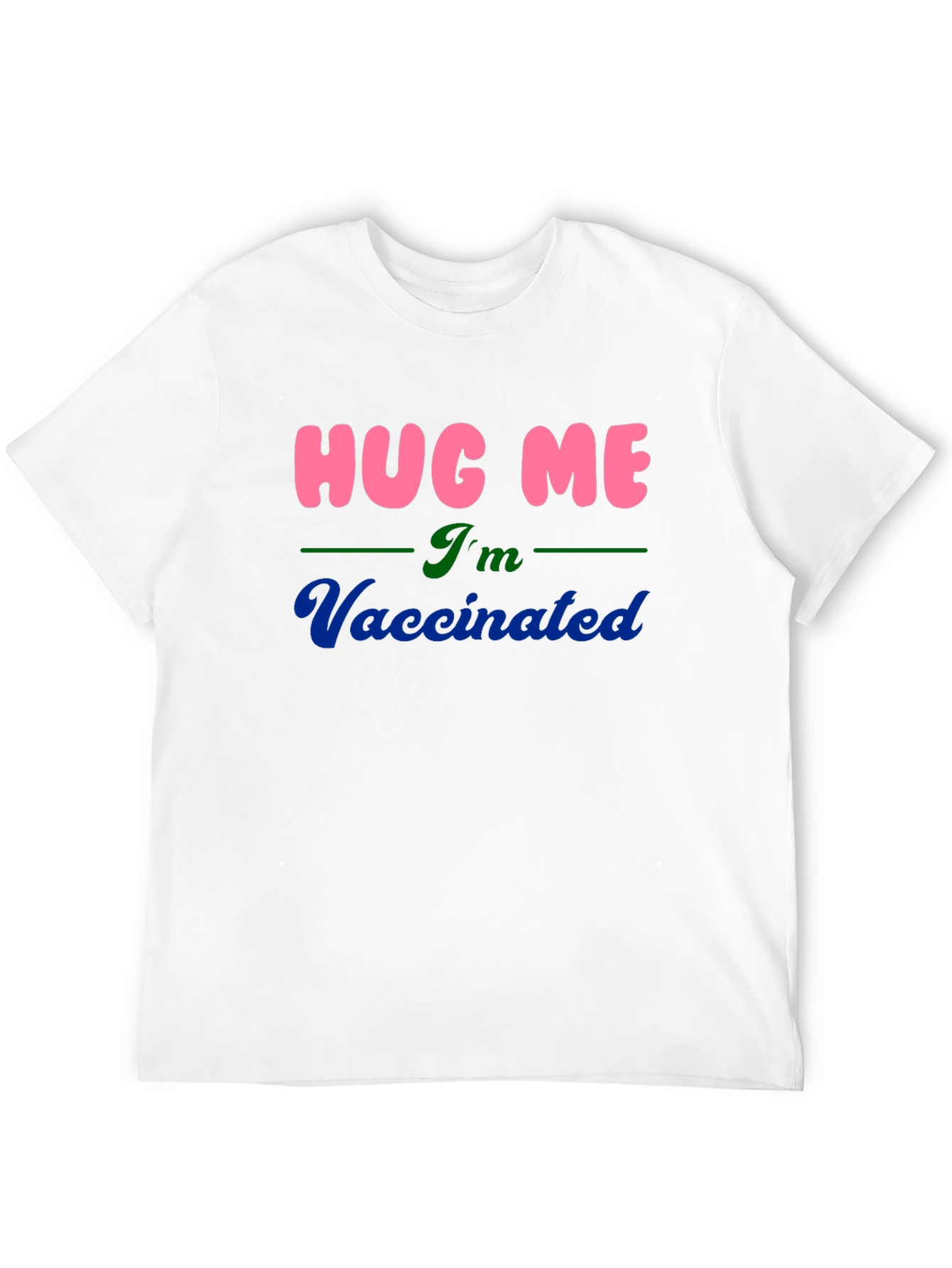 Hug Me Im Vaccinated Black Cotton T-Shirt