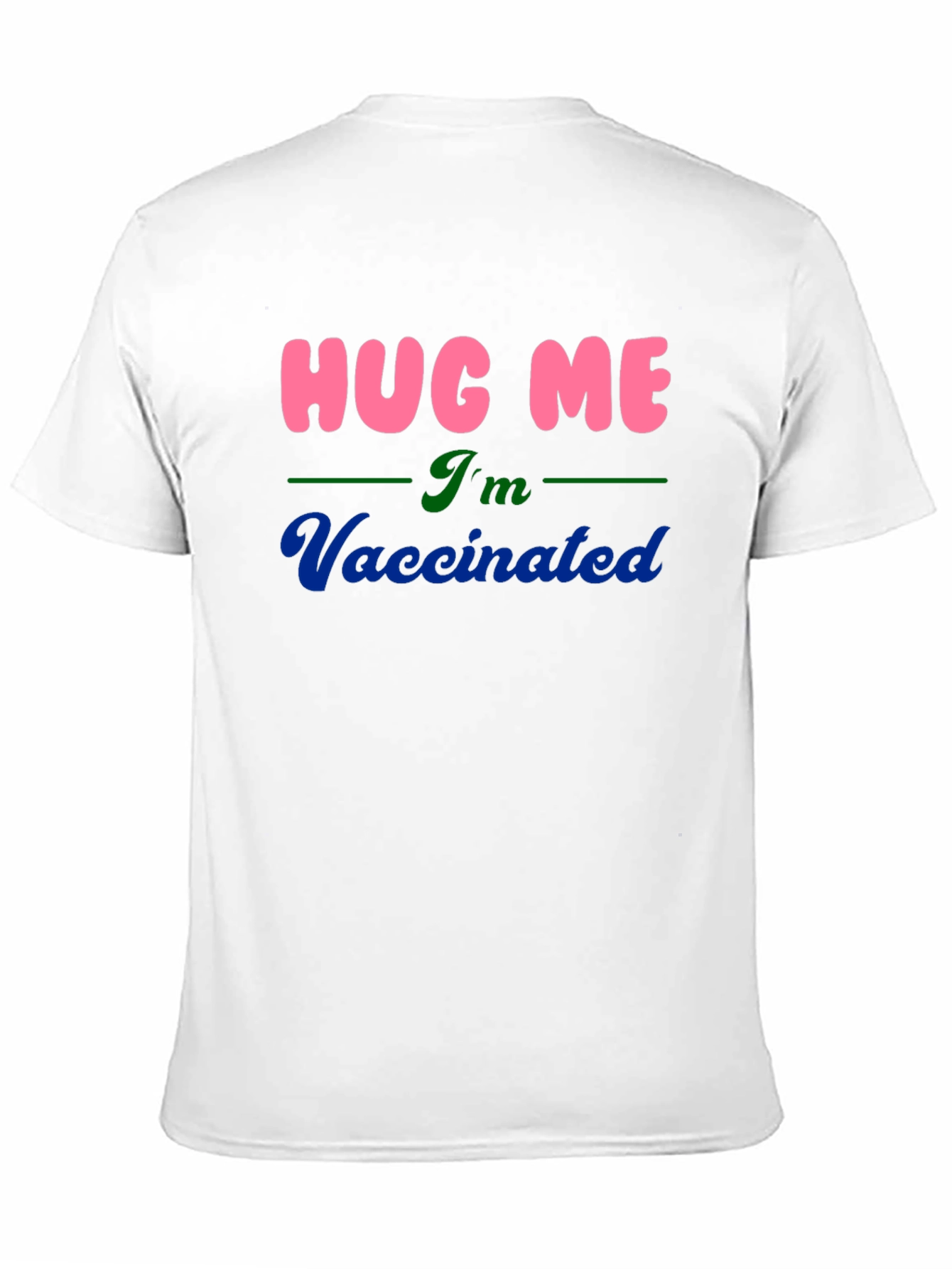 Hug Me Im Vaccinated Black Cotton T-Shirt