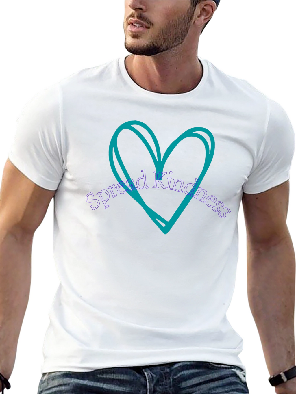 Spread Kindness Tee - Heart Design Black T-Shirt