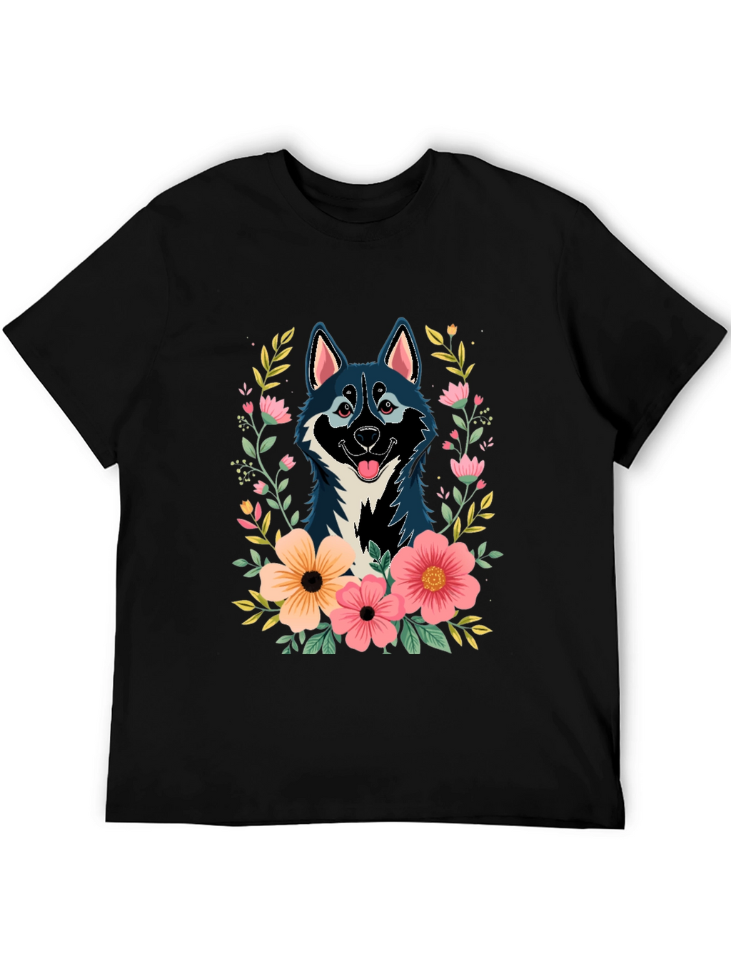 Dog & Floral T-Shirt