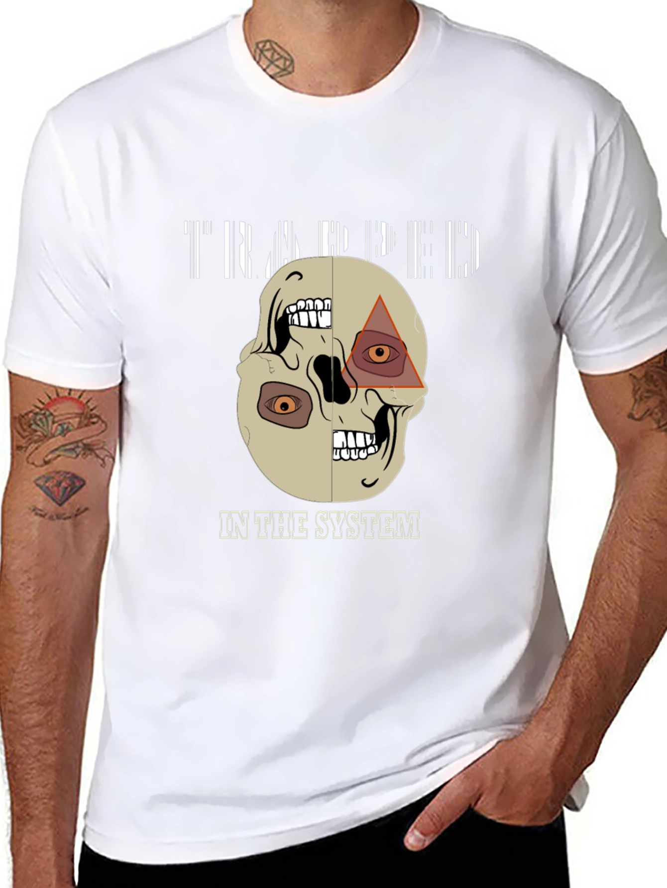 Trapped In The System Skull Graphic Tee