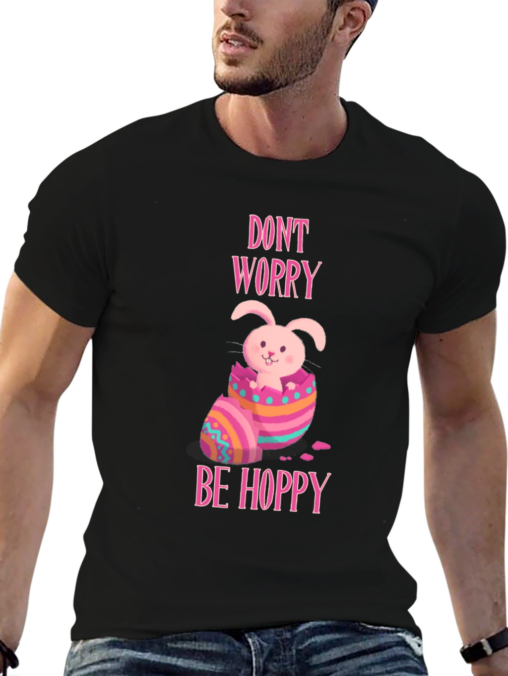Dont Worry Be Hoppy Easter Bunny T-Shirt