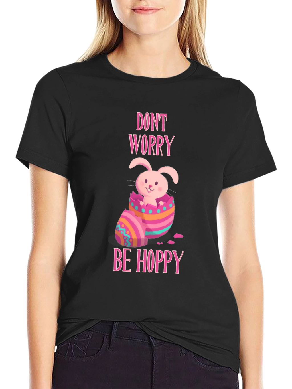 Dont Worry Be Hoppy Easter Bunny T-Shirt