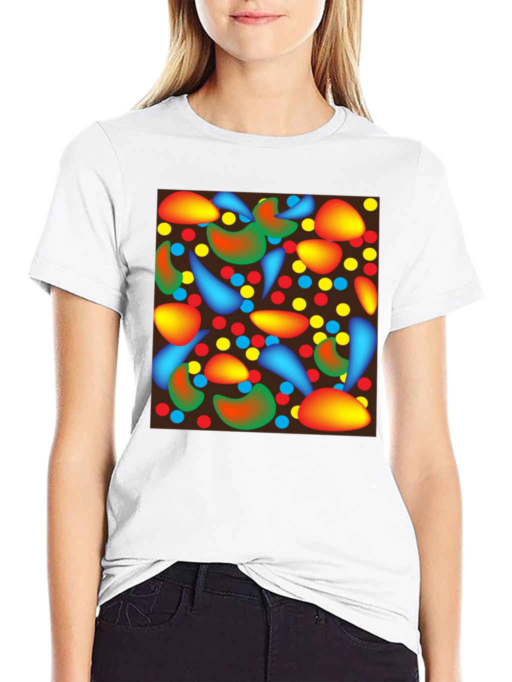 Abstract Pattern Black T-Shirt