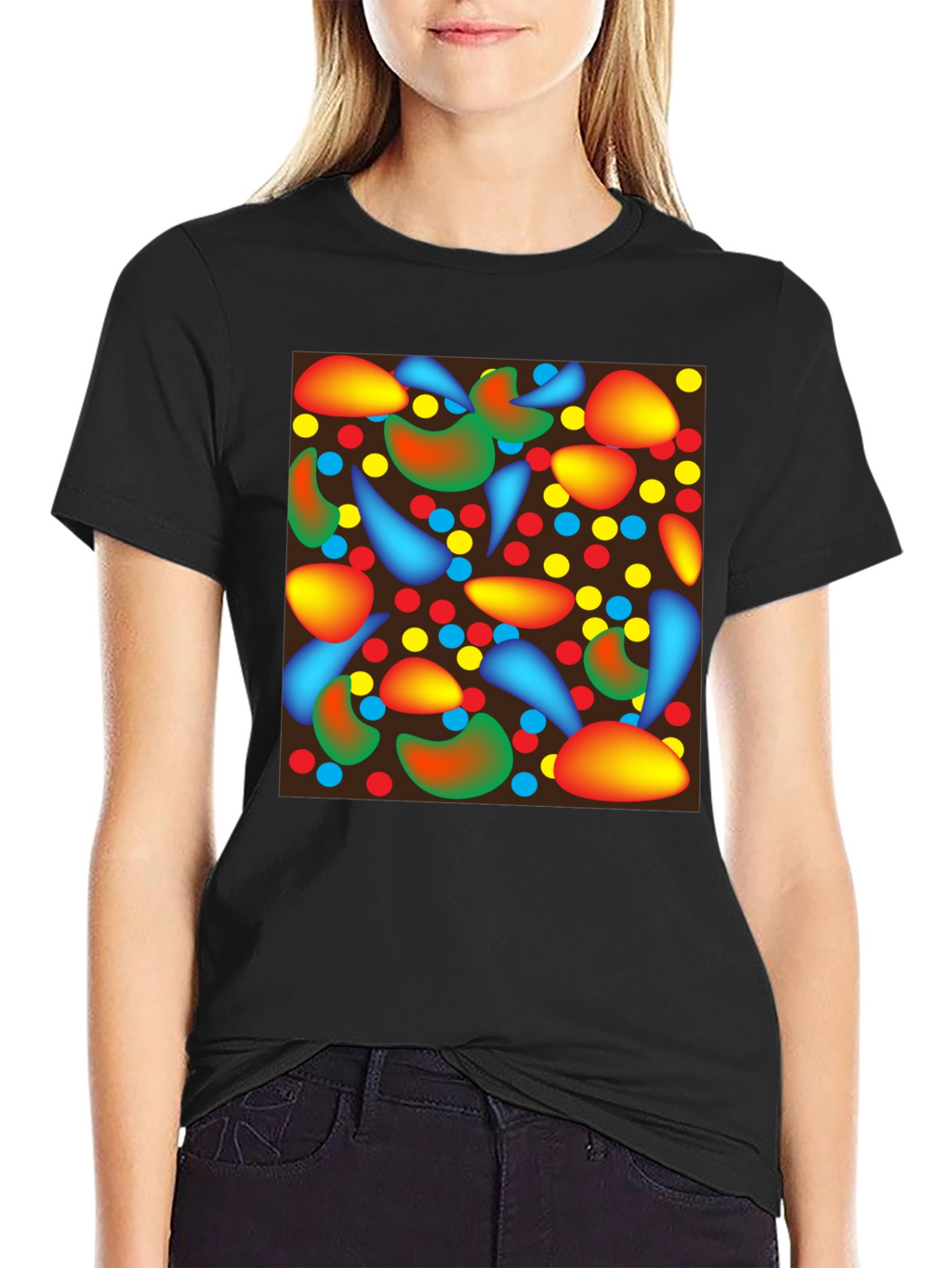 Abstract Pattern Black T-Shirt