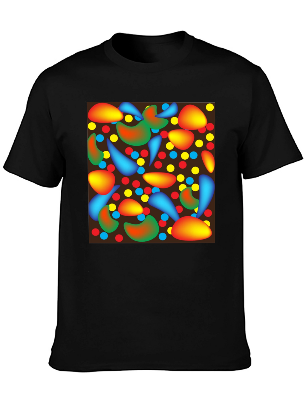 Abstract Pattern Black T-Shirt