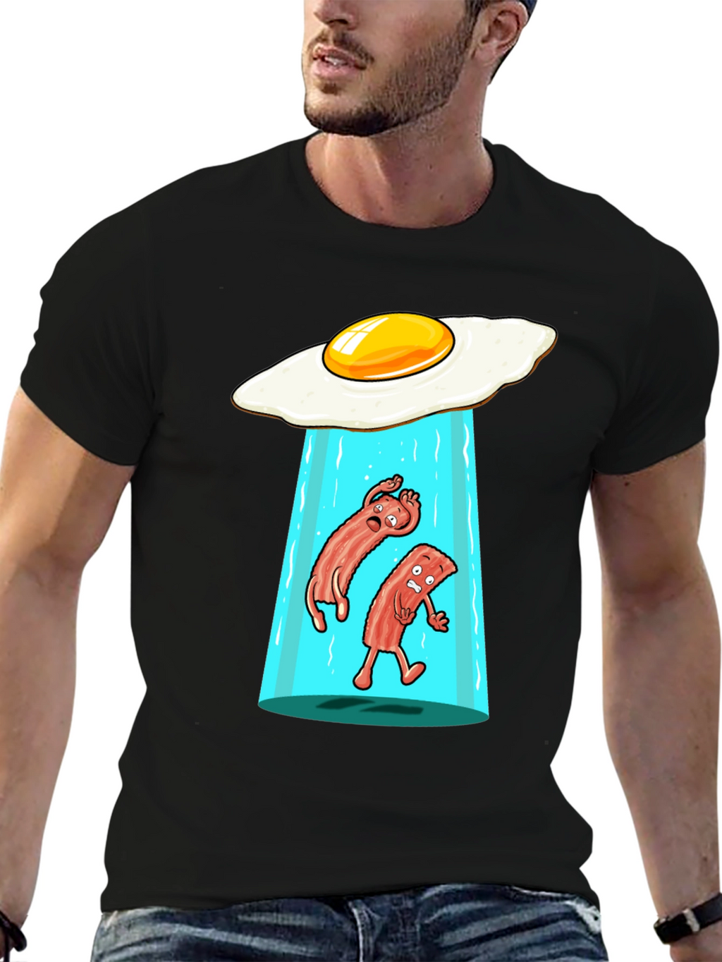 Funny Alien Abduction Breakfast T-Shirt