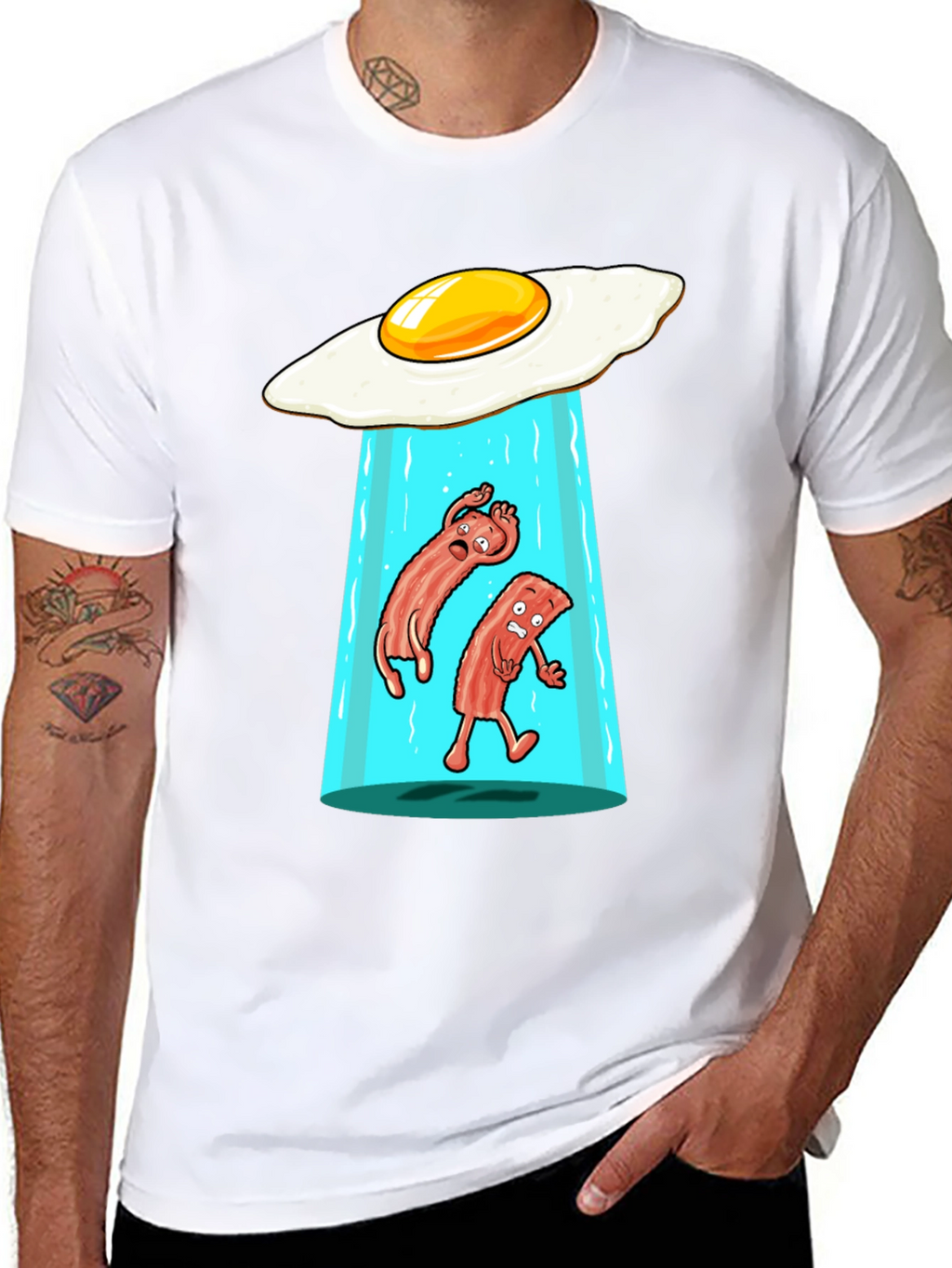 Funny Alien Abduction Breakfast T-Shirt