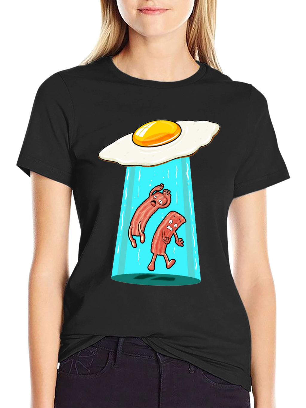 Funny Alien Abduction Breakfast T-Shirt