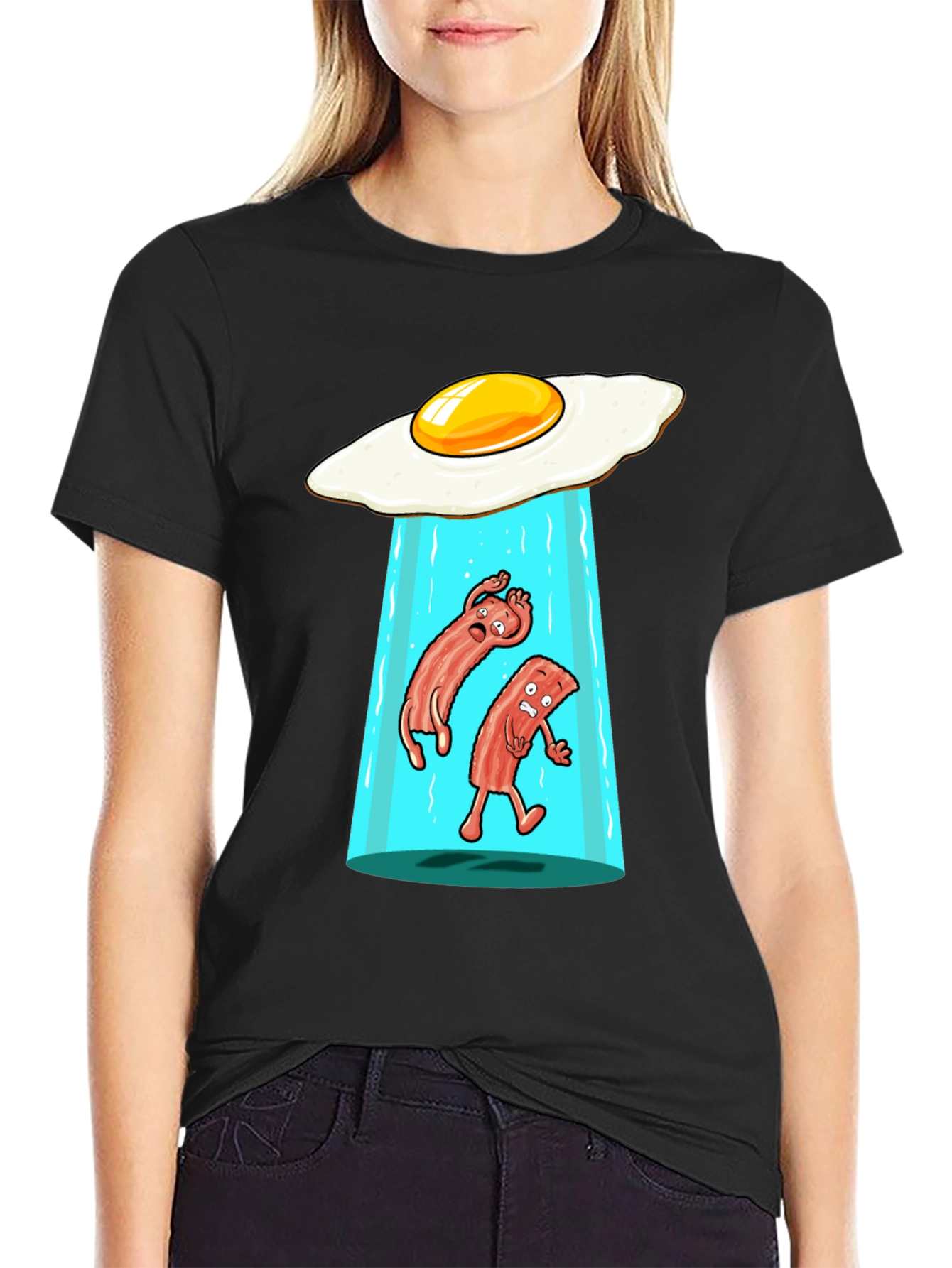 Funny Alien Abduction Breakfast T-Shirt