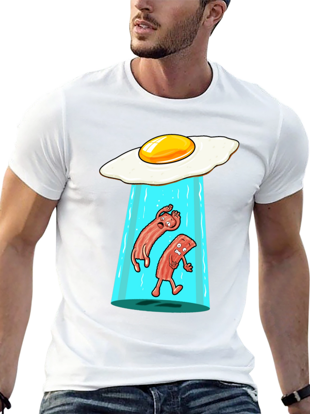Funny Alien Abduction Breakfast T-Shirt