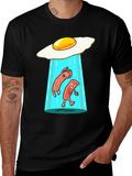 Funny Alien Abduction Breakfast T-Shirt