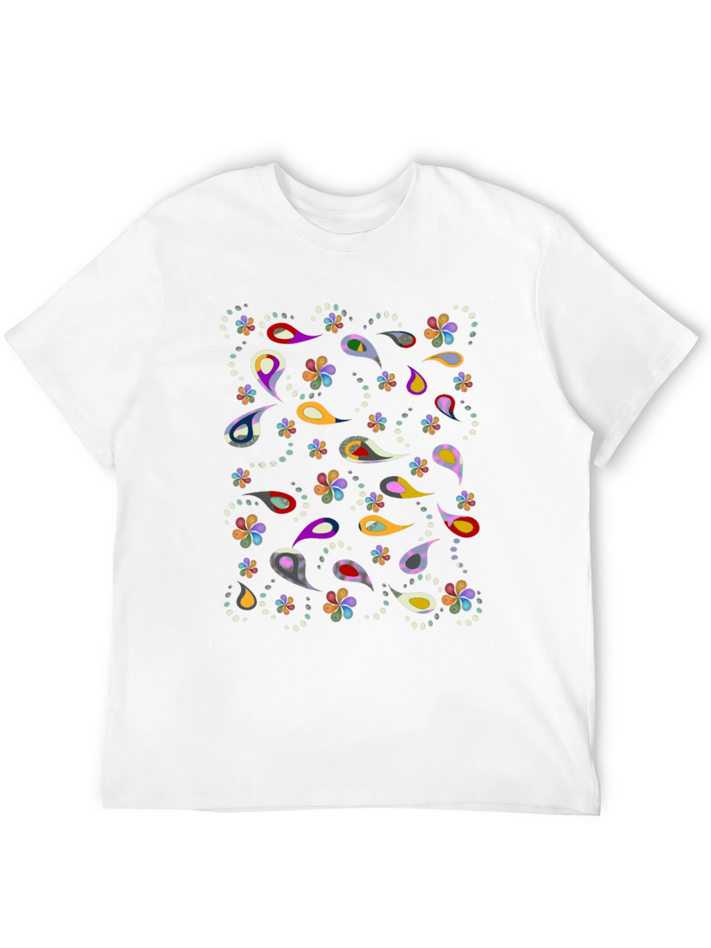 Paisley Pattern Black T-Shirt