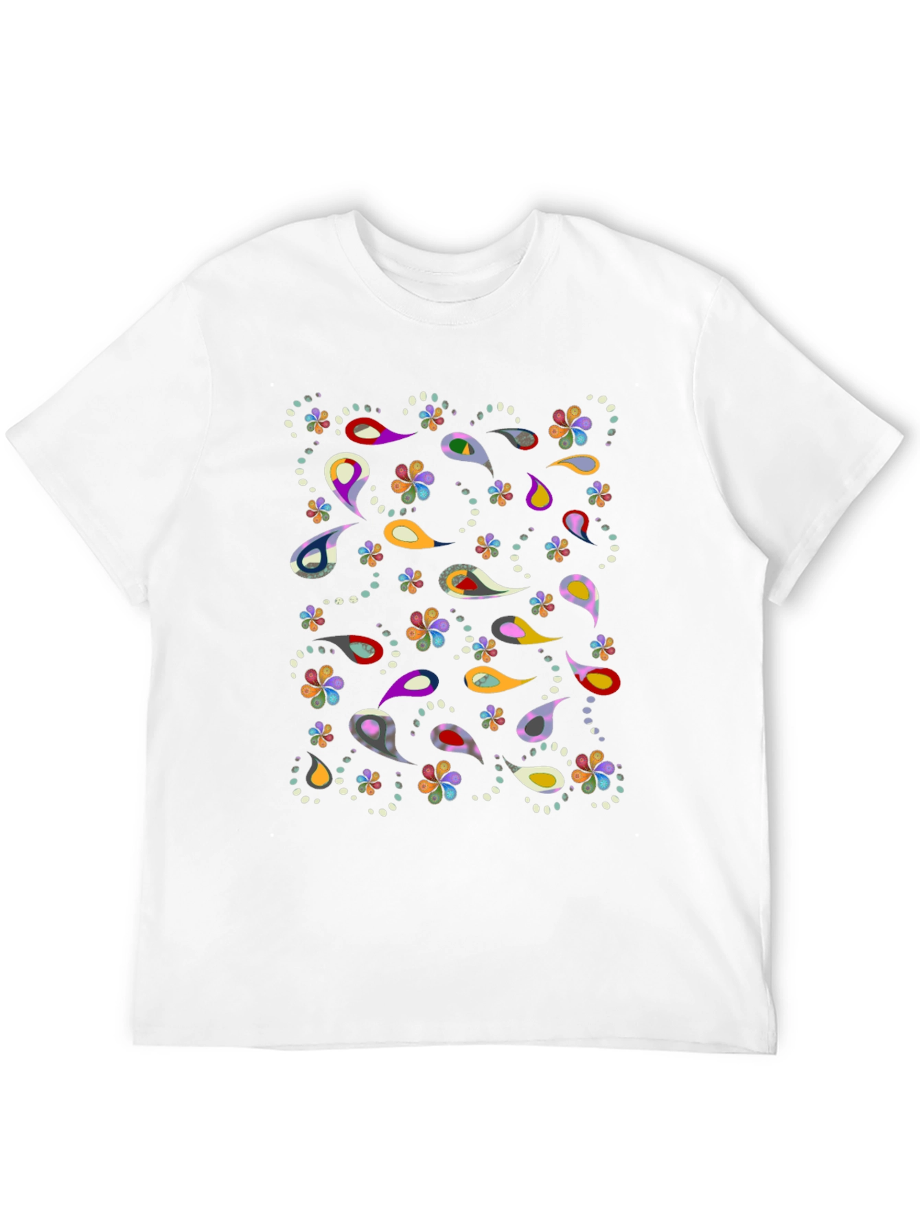 Paisley Pattern Black T-Shirt