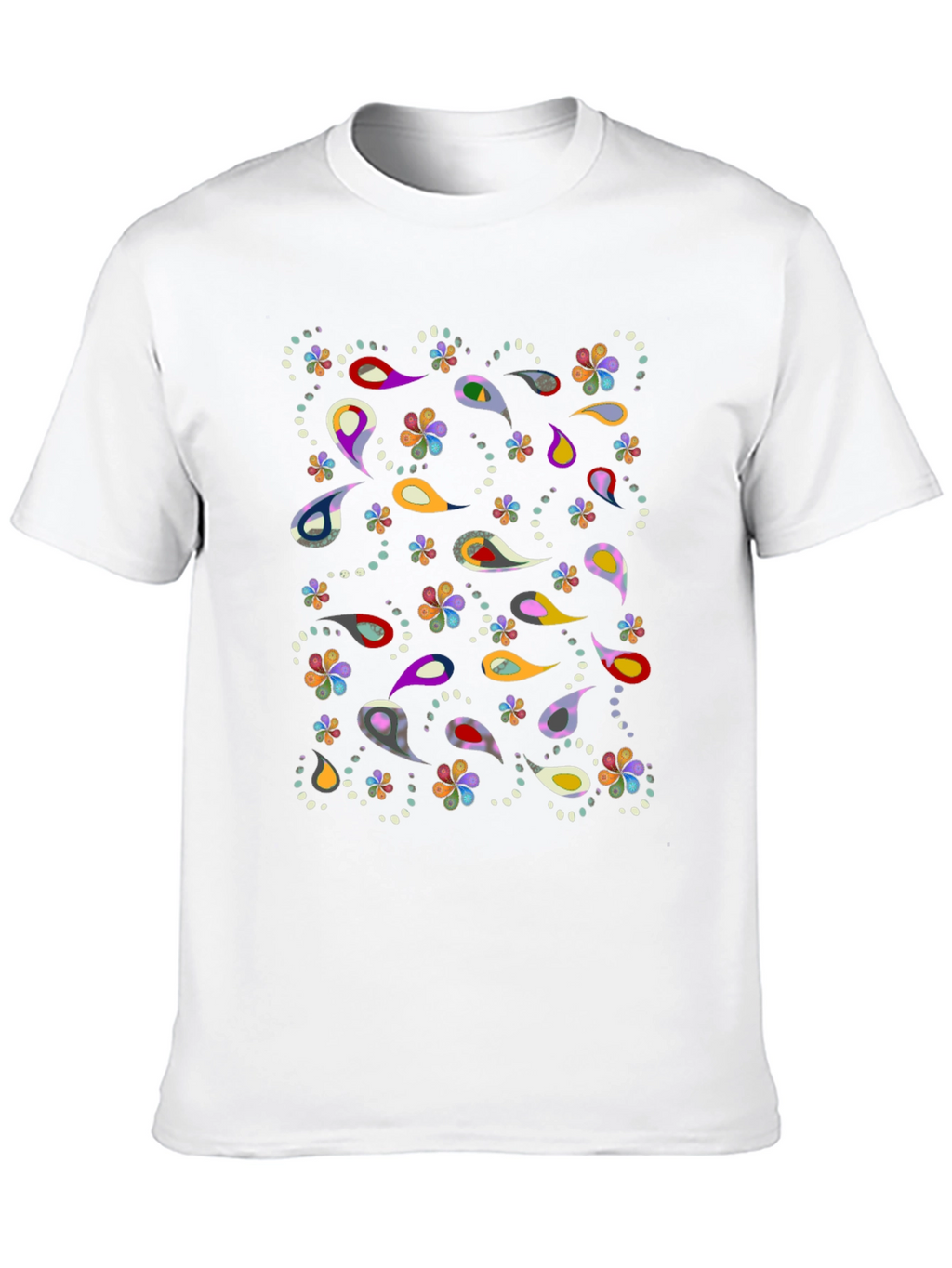 Paisley Pattern Black T-Shirt