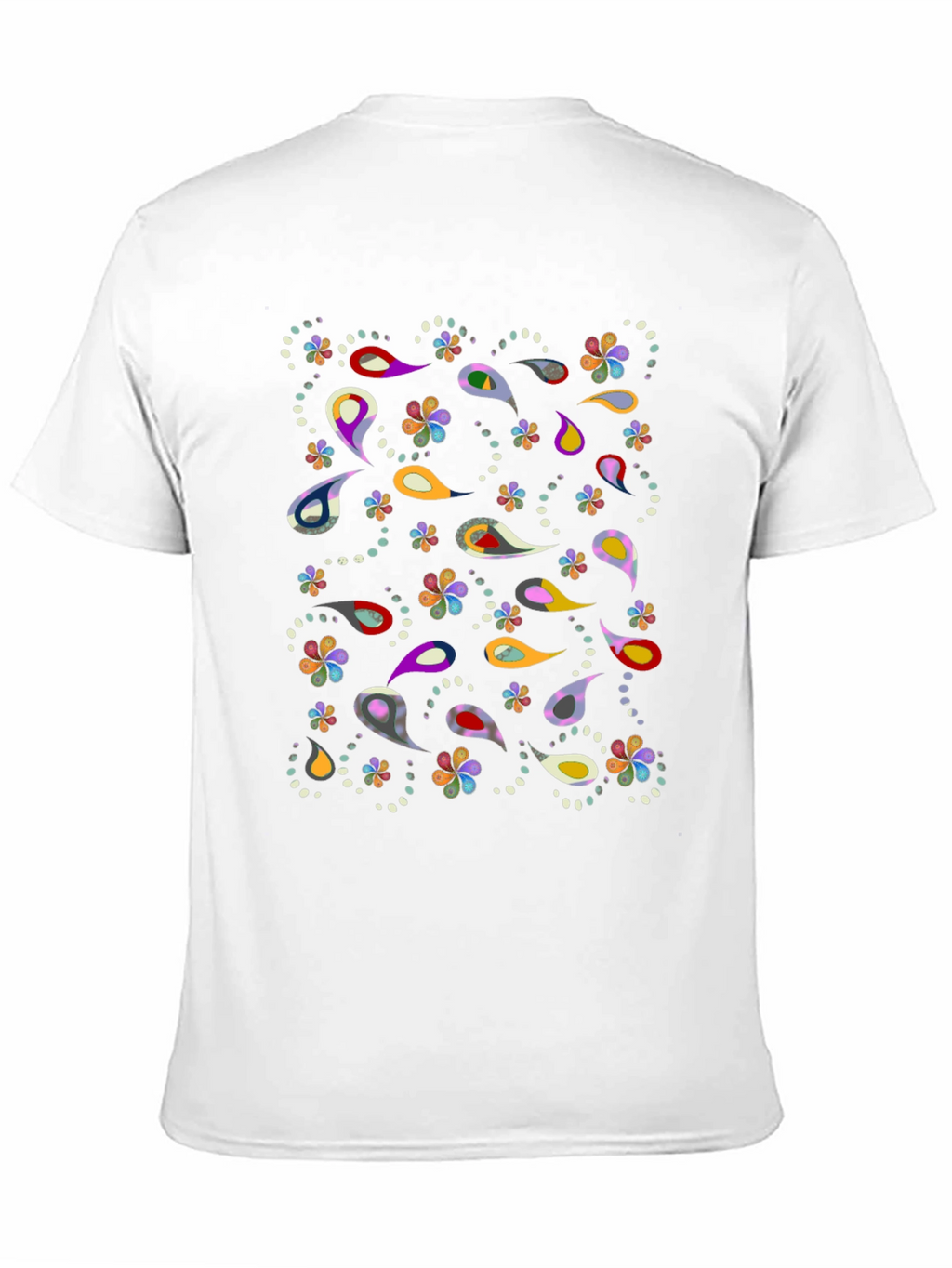 Paisley Pattern Black T-Shirt