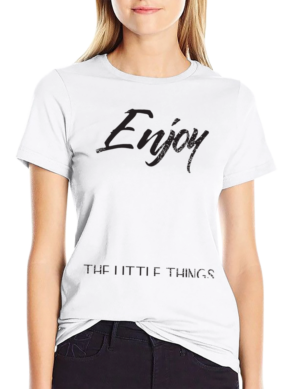 Enjoy the Little Things - Black Graphic T-Shirt