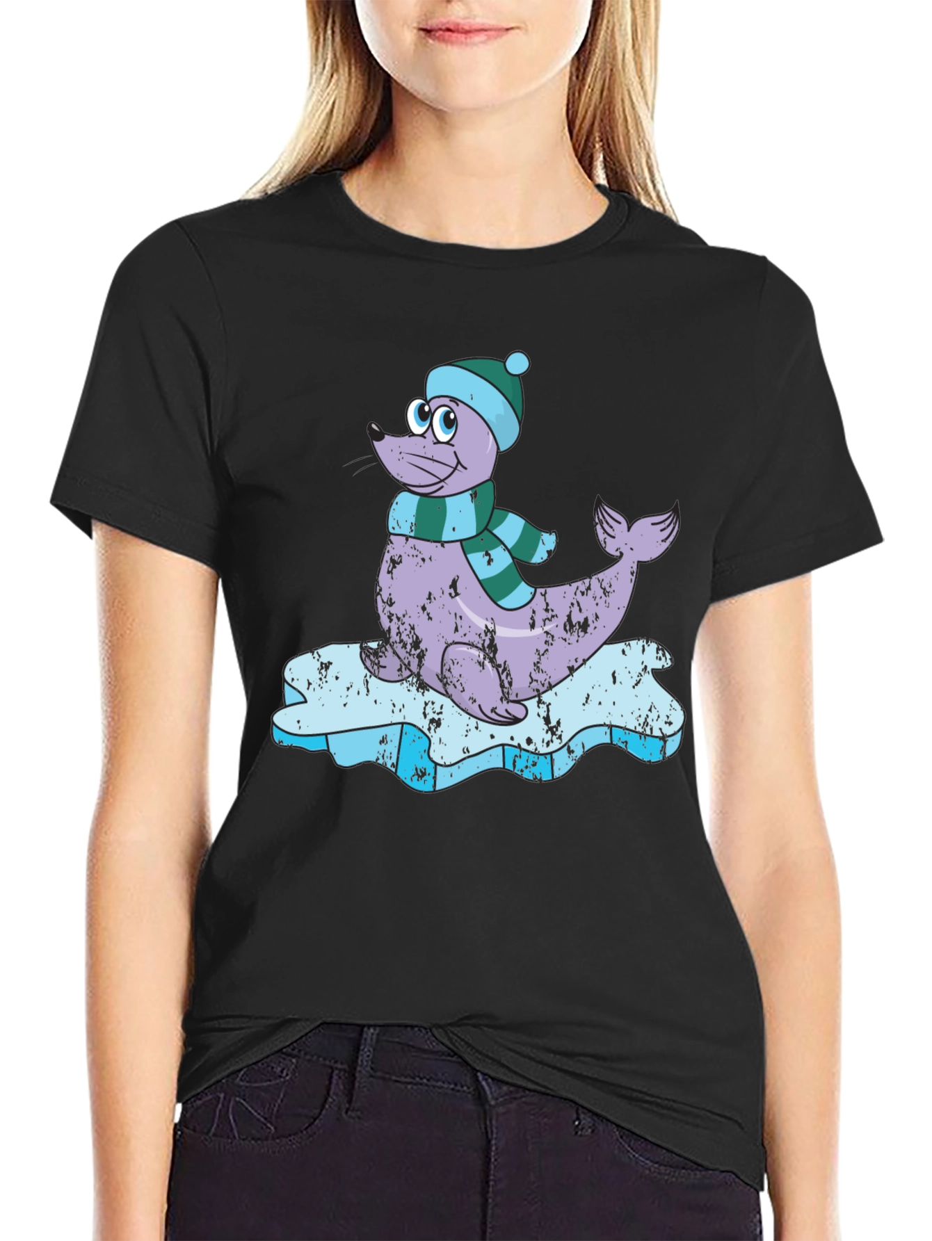 Seal on Ice T-Shirt - Cute Winter Tee