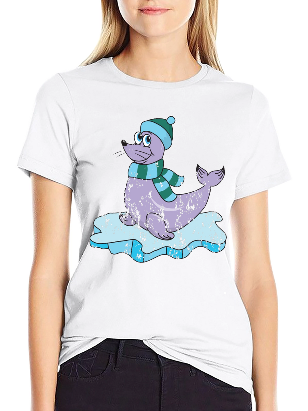 Seal on Ice T-Shirt - Cute Winter Tee
