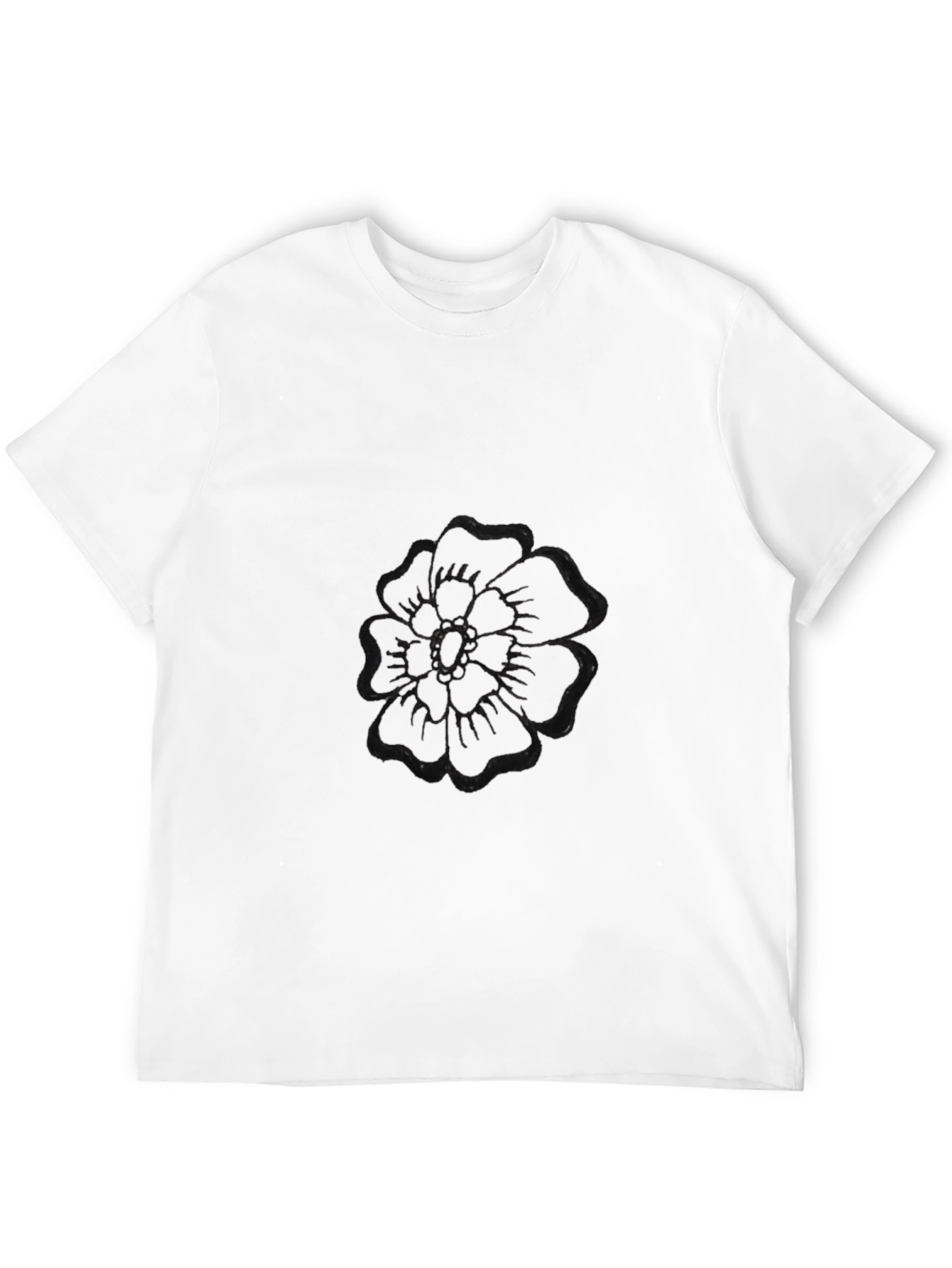 Black Flower Graphic T-Shirt