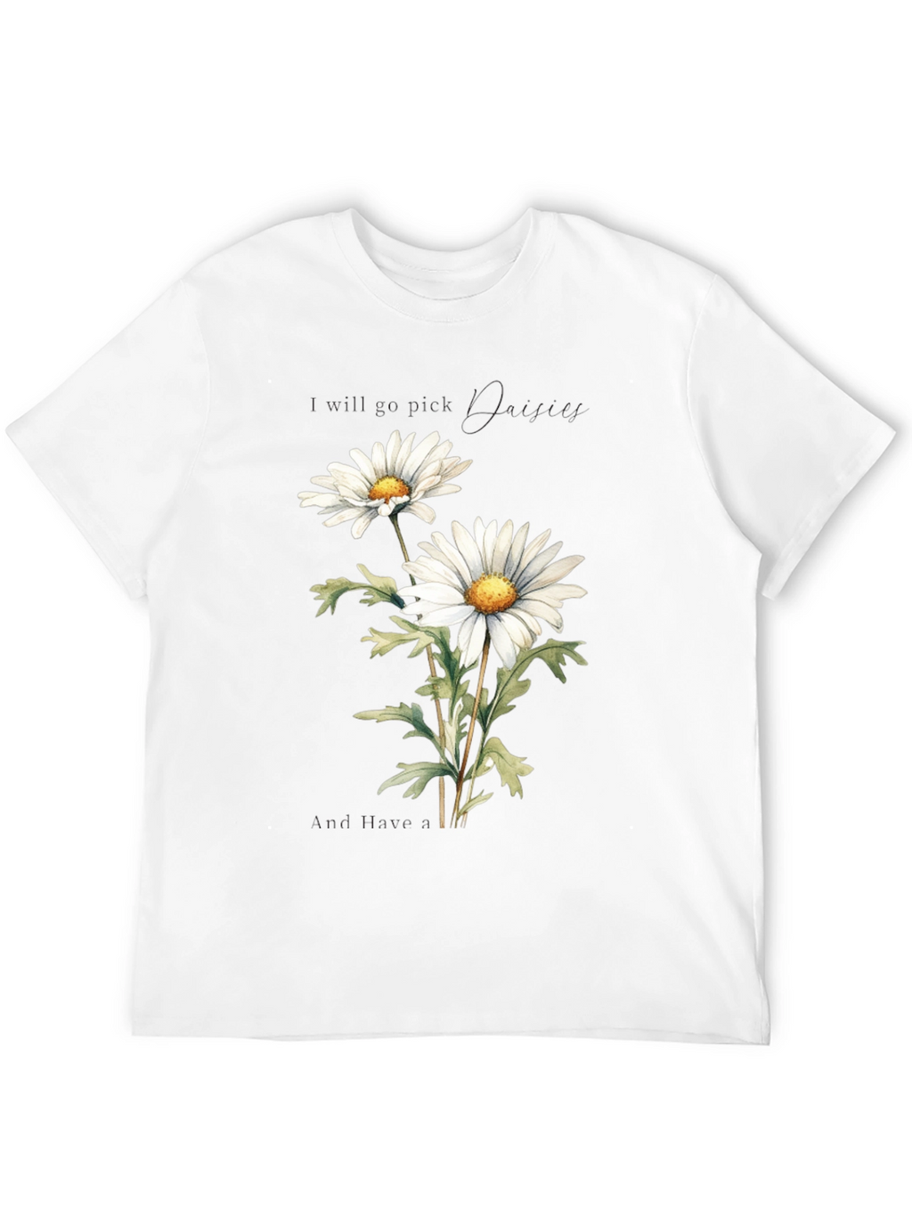 Daisy Flower Graphic Tee - Soft Cotton Black T-Shirt